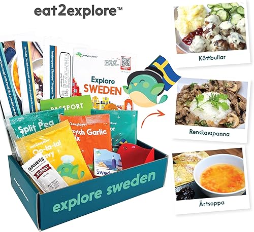 Miniatura 91 de eat2explore Kit de horneado de postres reales para familias Incluye 3 tarjetas de recetas de Japón, Turquía y Columbia con ingredientes clave