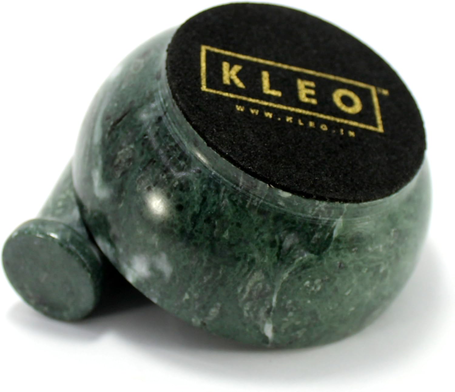4 Diameter Natural Stone Mortar and Pestle Set as Spice Grinder, Medicine Masher - Okhli and Musal (Green Shallow)