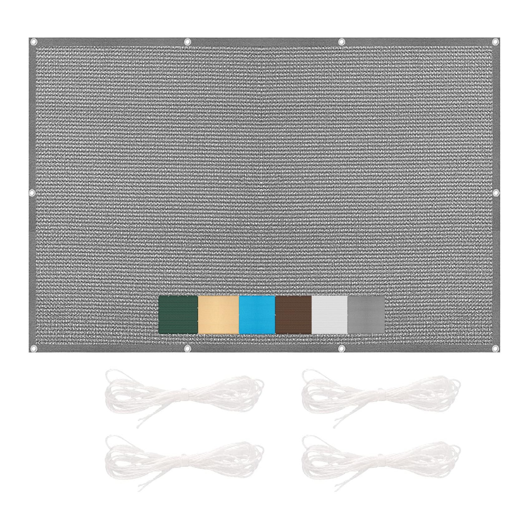 Voile d'ombrage 4.5 x 8 m en maille HDPE grise haute durabilité