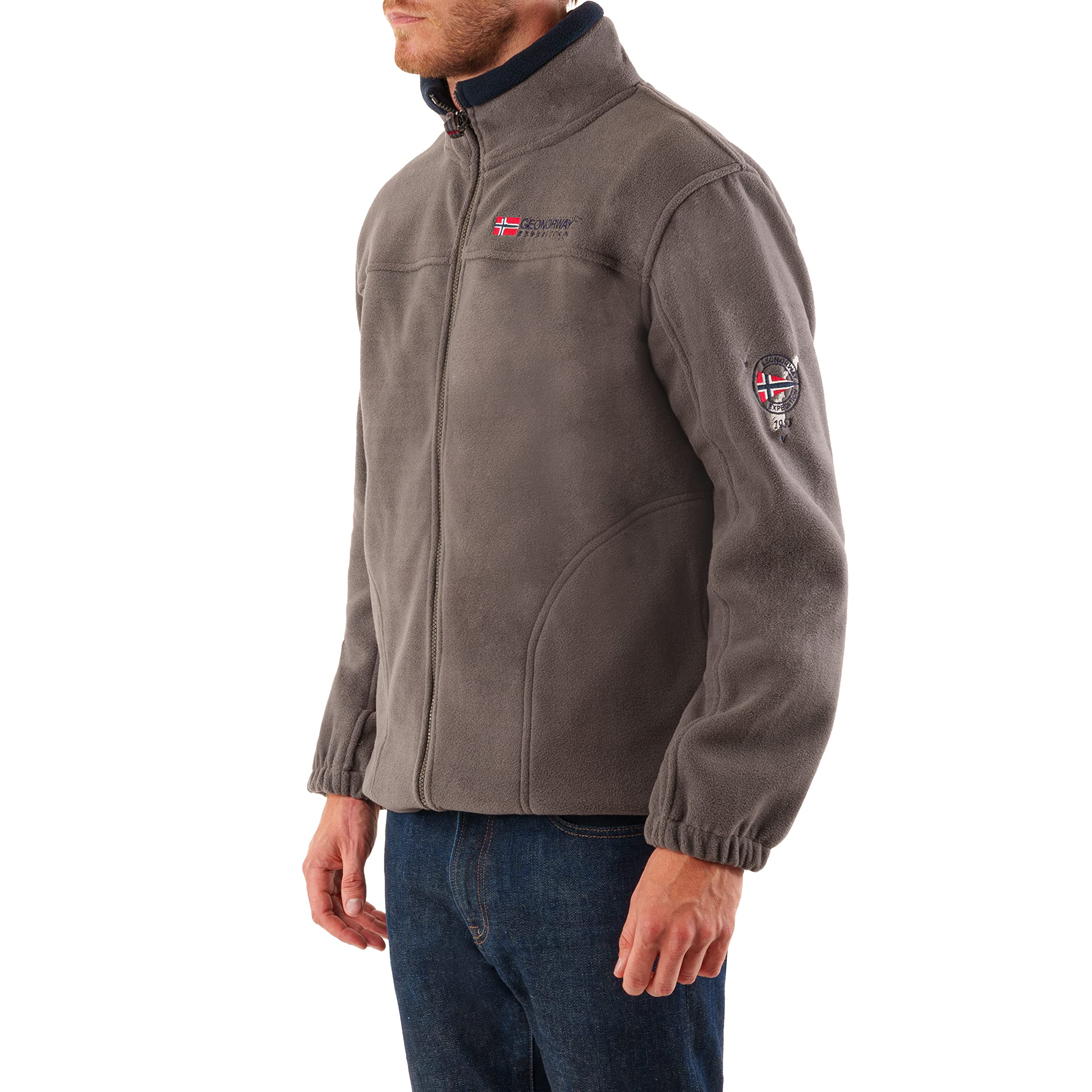 Geographical Norway - Calda giacca da uomo in pile invernale/mezza stagione grigio scuro XXL