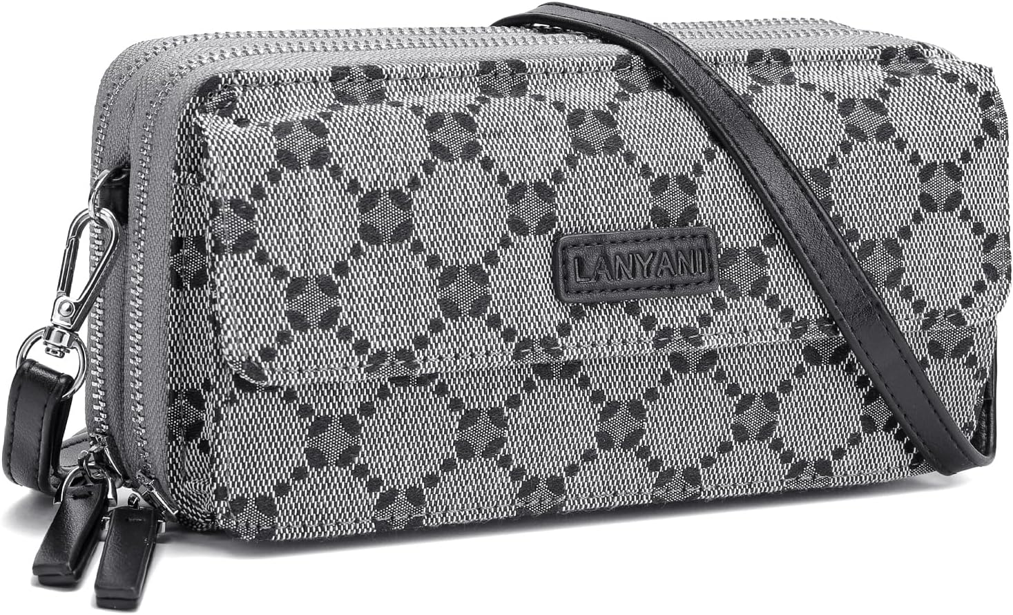 Lanyani RFID Crossbody Wallet Wristlet Purse with Phone Pocket For Women Vegan Leather