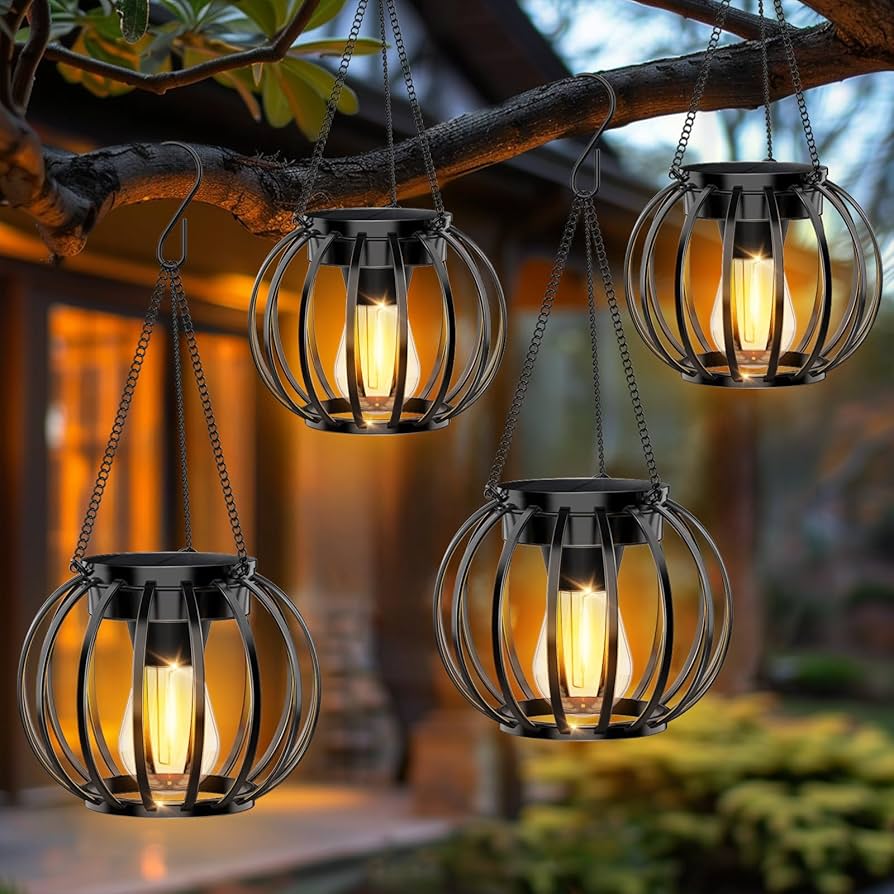 Amazon.com: NESSTU Solar Lanterns Lights Waterproof: 4 Pack