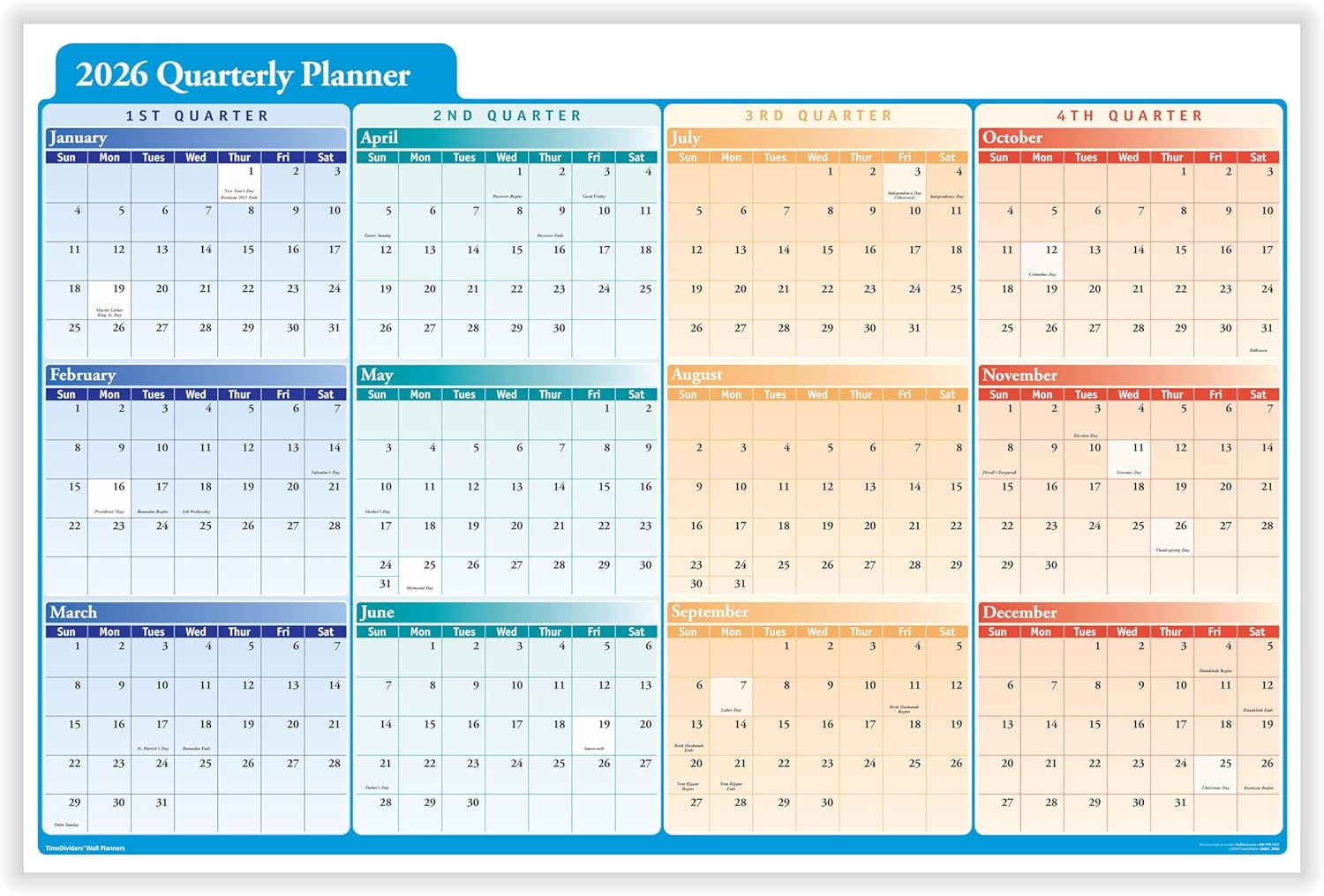 ComplyRight 2026 Full Vacation Schedule (36" X 24")
