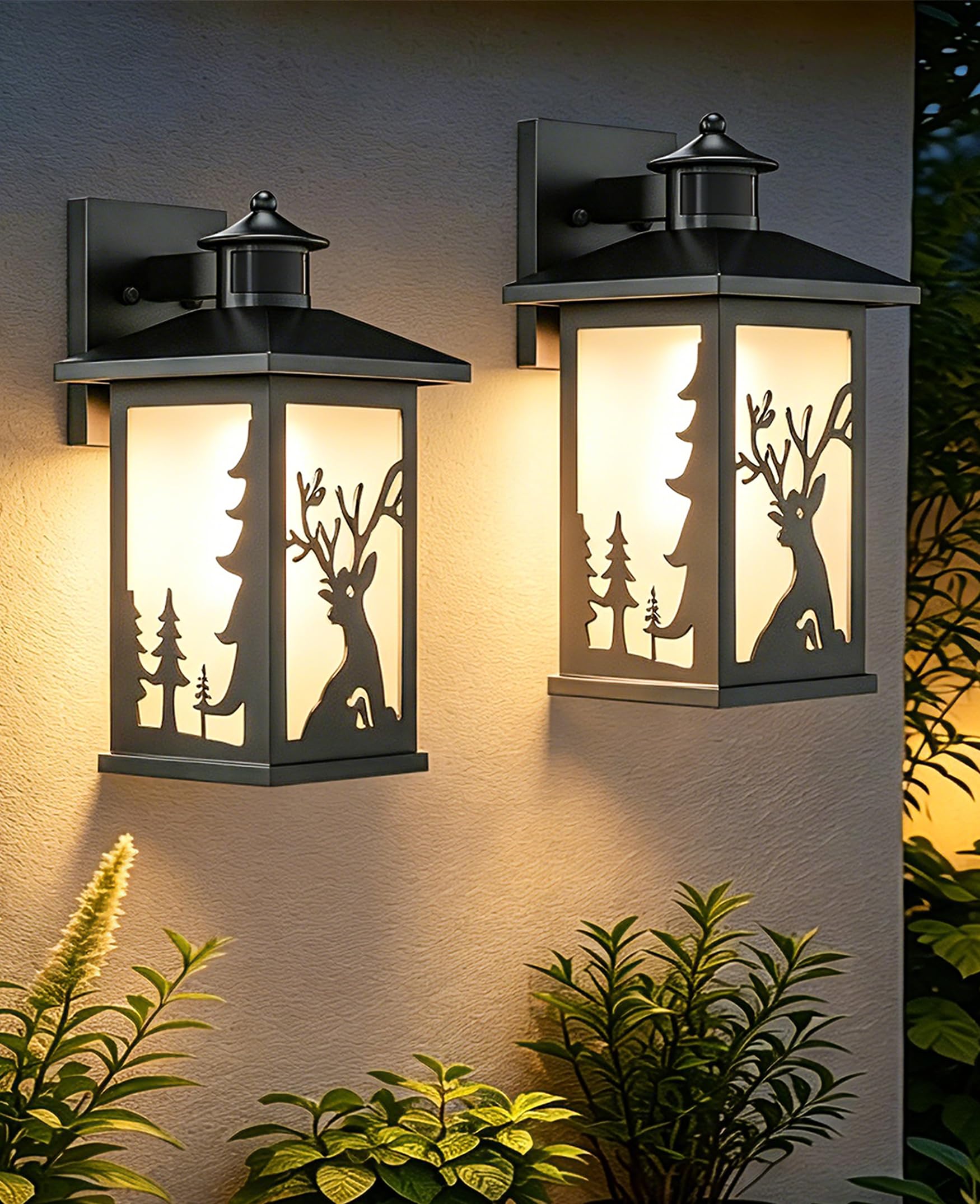 Photo 1 of JAYNLT 2PACK Outdoor Wall Lights with Motion Sensor, Dusk to Dwan Outdoor Wall Sconce, Waterproof Porch Lights with Toughened Frosted Glass and E26 Socket for House, Garage, Patio, Front Door