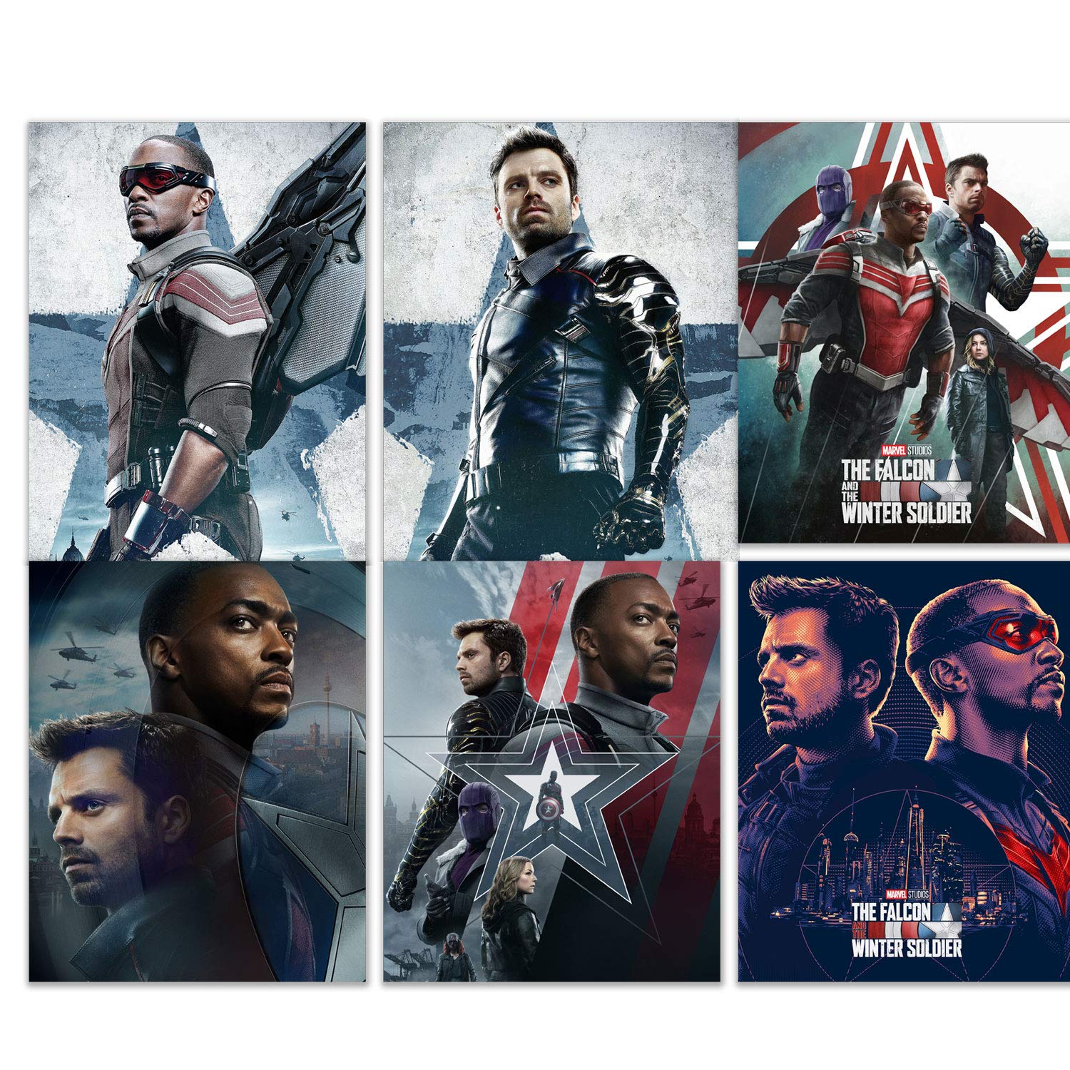 Falcon and The Winter Soldier Posters (Set of six - 8x10) Mini Series Wall Art Prints Bucky Barnes US Agent Karli Sharon Carter Zemo Captain America