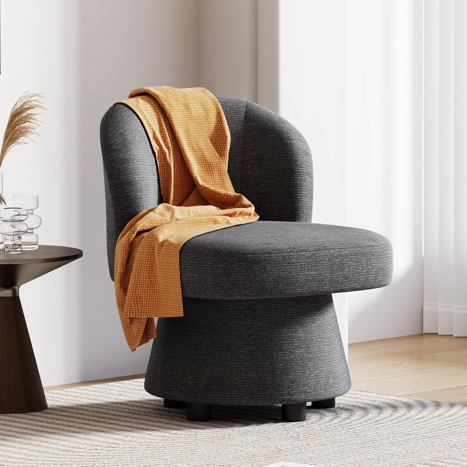 KKL Accent Chair, Cozy Armchair, Upholstered Round Accent