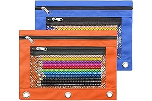 Cinvo Canvas Pencil Pouch with Zipper (Set of 2)