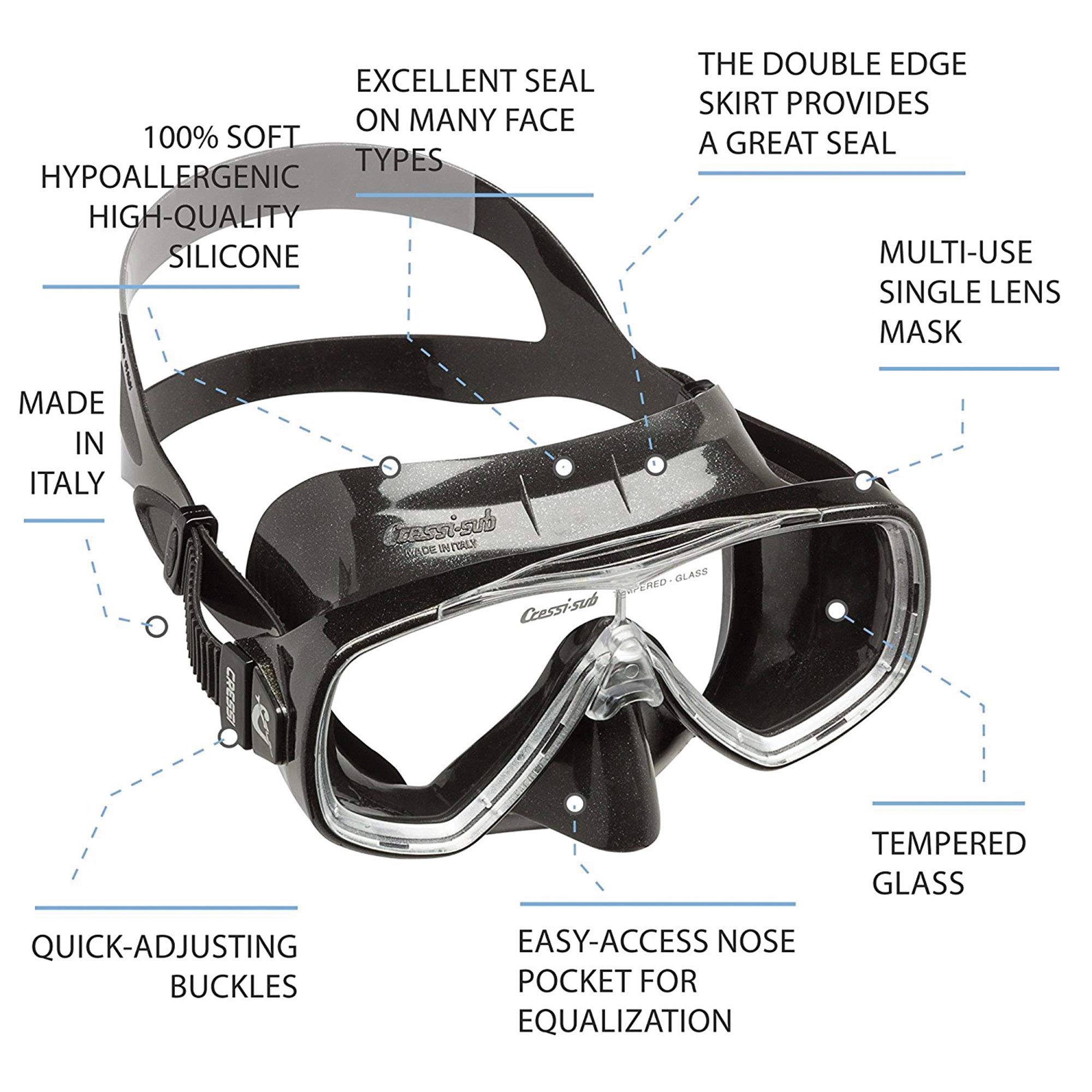 Cressi Tauchset Schnorchelset Onda Dry (Made in Italy) - Pack de Buceo (Adulto)