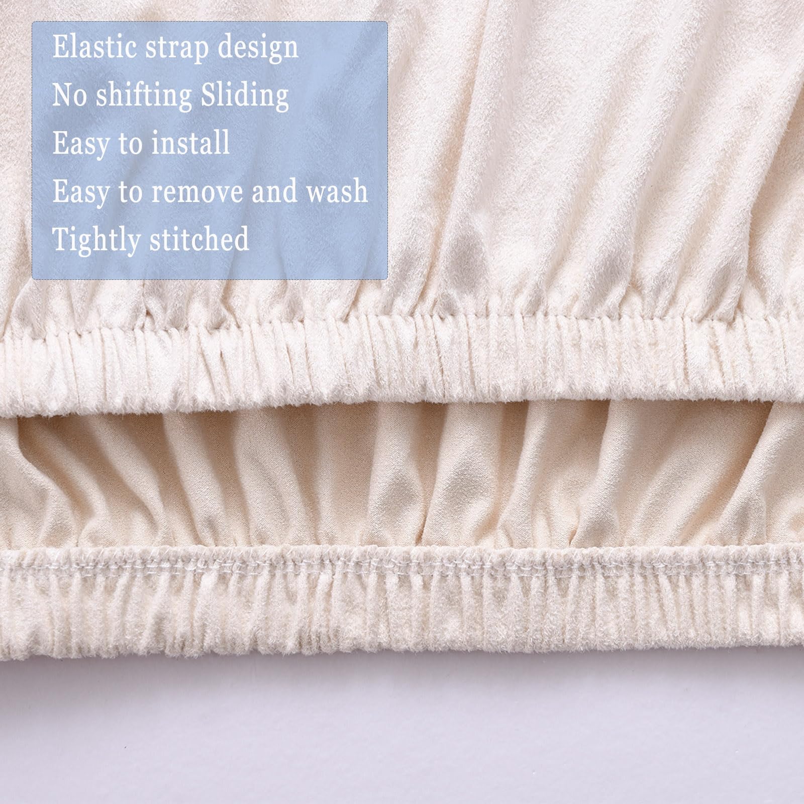 Fundas Sillas Comedor XL Gamuza Fundas para Sillas Elásticas Grande Desmontables Lavables Cubiertas para Sillas (Blanco Roto,6 Piezas)