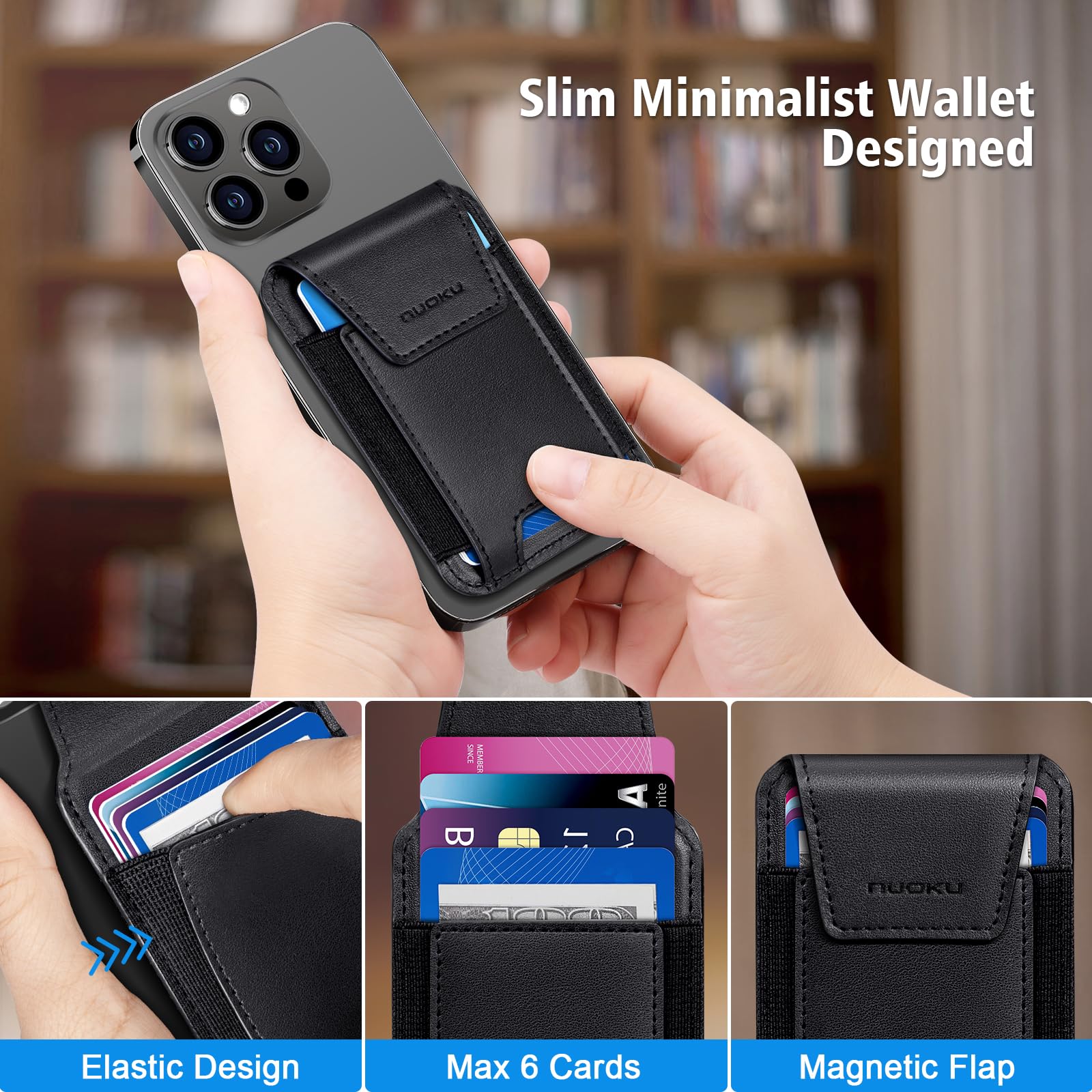 Nuoku Magnetic Wallet Card Holder, Compatible With Jordan