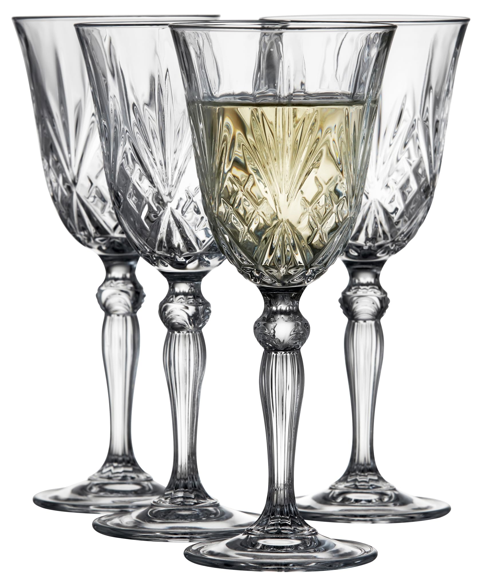 Lyngby Glas Krystal Melodia Weissweinglas, Weinglas, 21 cl, 4 Stck., Klar