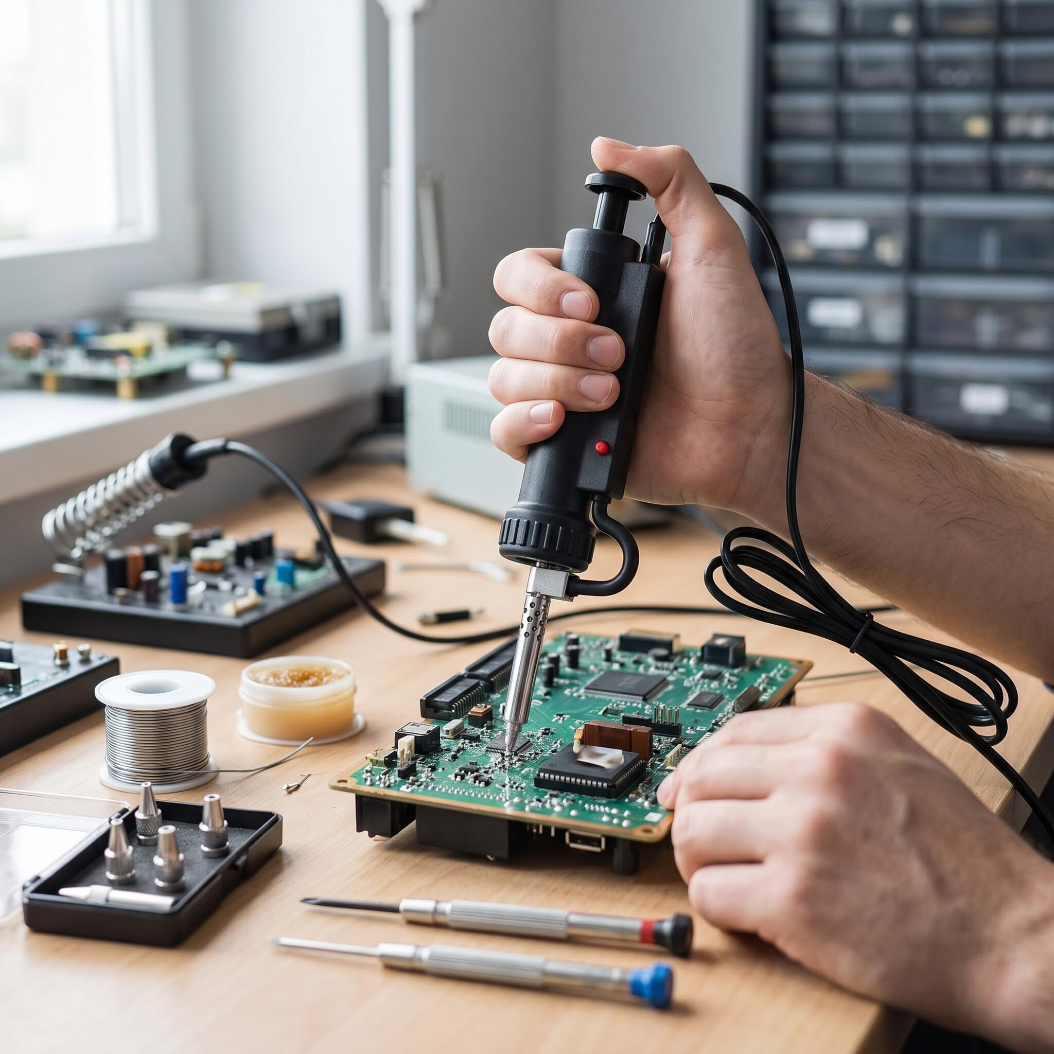 Pompa Dissaldante Elettrica Portatile in Acciaio Inossidabile ABS per Prodotti Elettronici con Spina per Saldatura