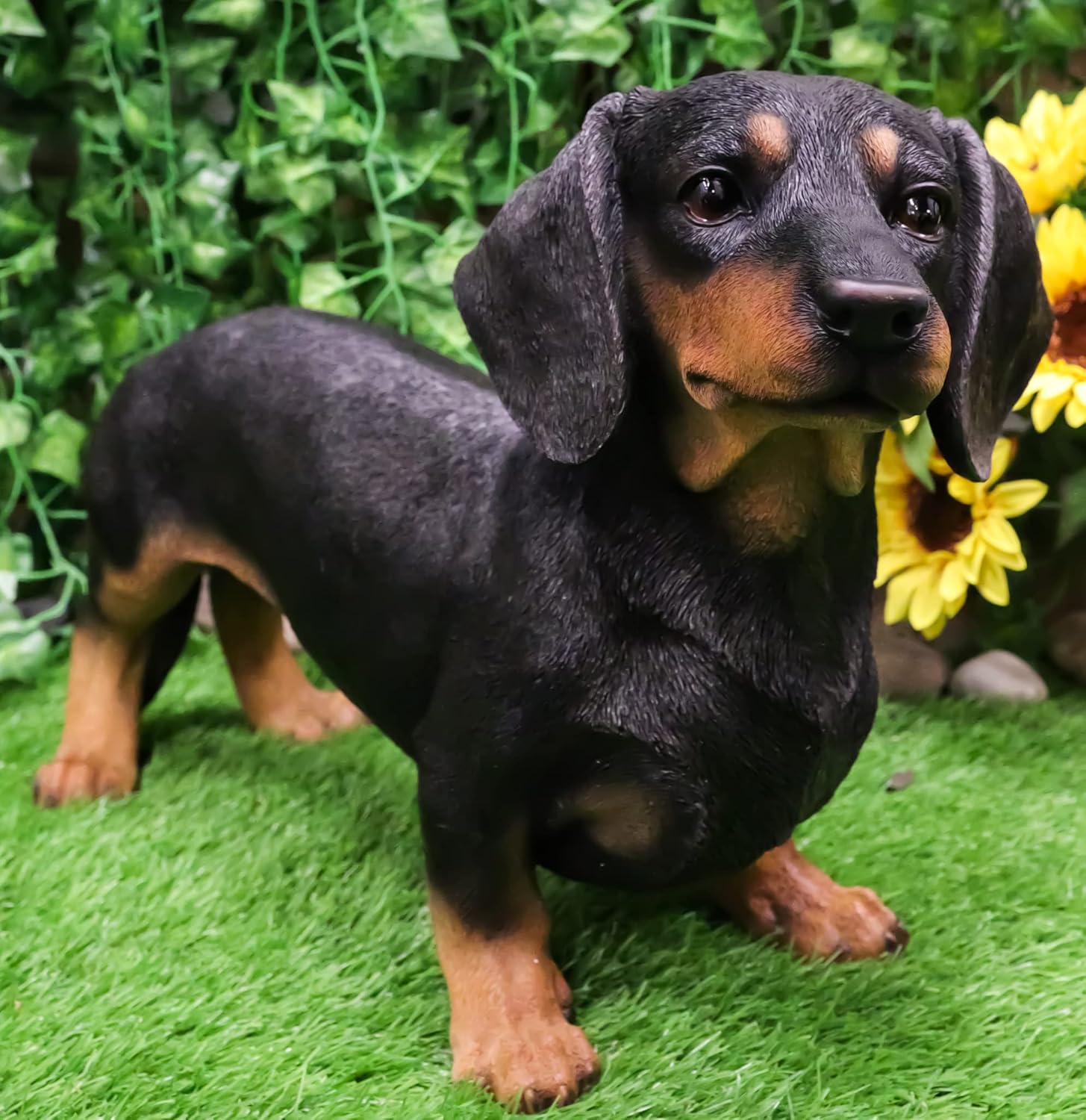 Ebros Adorable Large Lifelike Realistic Black and Tan