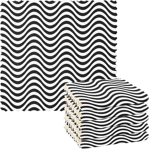 FRODOTGV Geometric Wave Dish Towels Terry Microfiber Cleaning Towels Kitchen Turkish Tea Towels for Camping