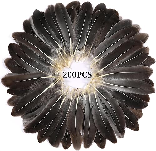 Miniatura 2 de Holmgren Plumas de ganso gris natural, 200 plumas de colores artesanales de 5 a 6 pulgadas para manualidades, alas de ángel, atrapasueños y