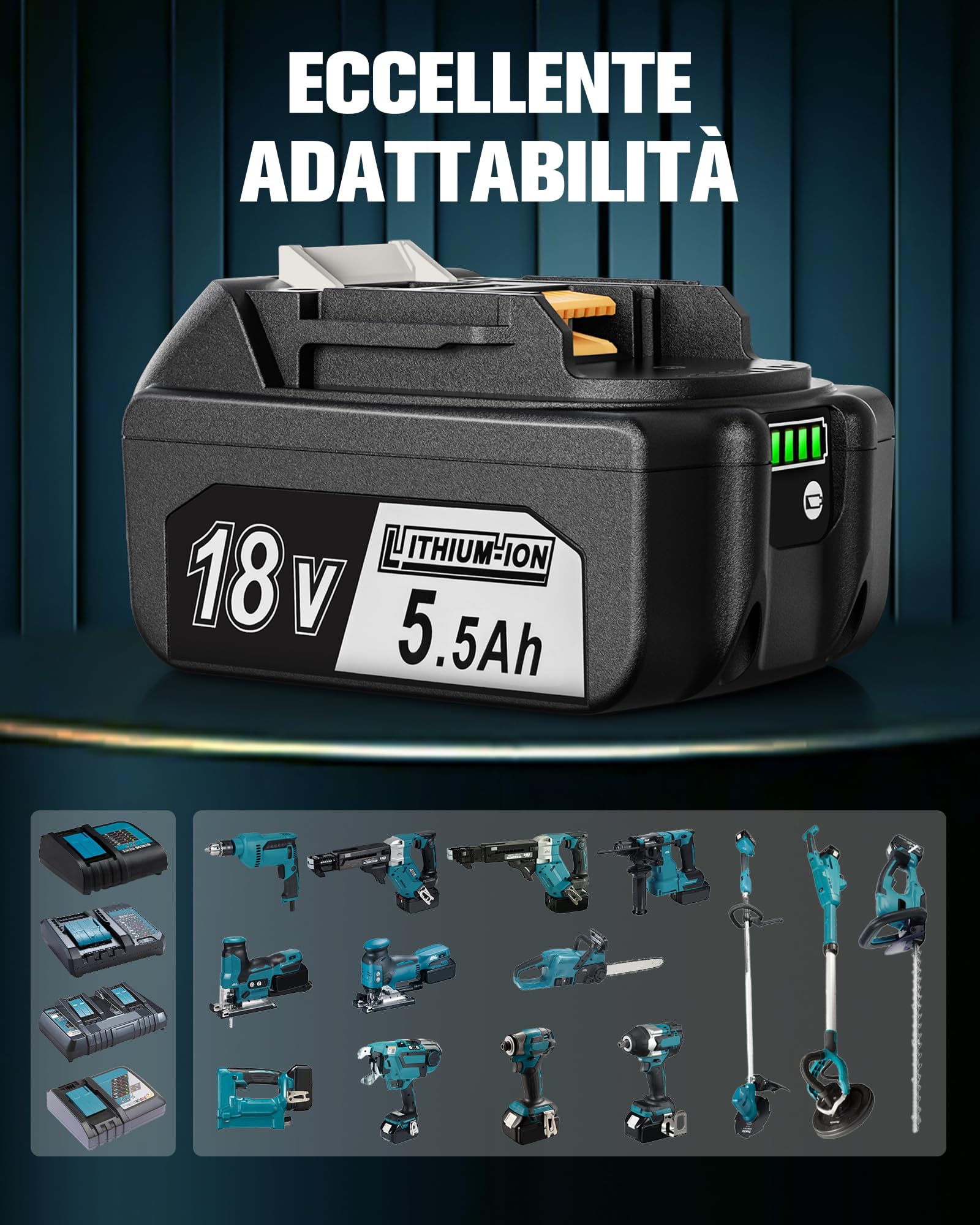 2 sztuki 18 V 5000 mAh akumulator zamienny do Makita BL1850 BL1850B BL1860B BL1860 BL1840B BL1840 BL1830 BL1835 BL1845 194204-5 LXT-400 ze wskaźnikiem LED z pokrywą baterii