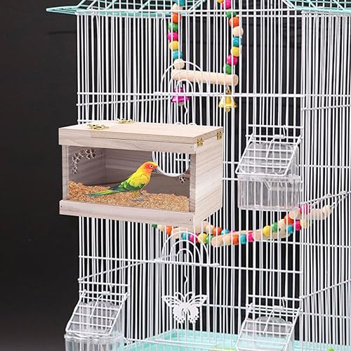 Miniatura 6 de Caja nido de periquitos transparente para cría de periquitos, jaula para pájaros y periquitos, cacatúas, loros, pinzón de periquitos, canario