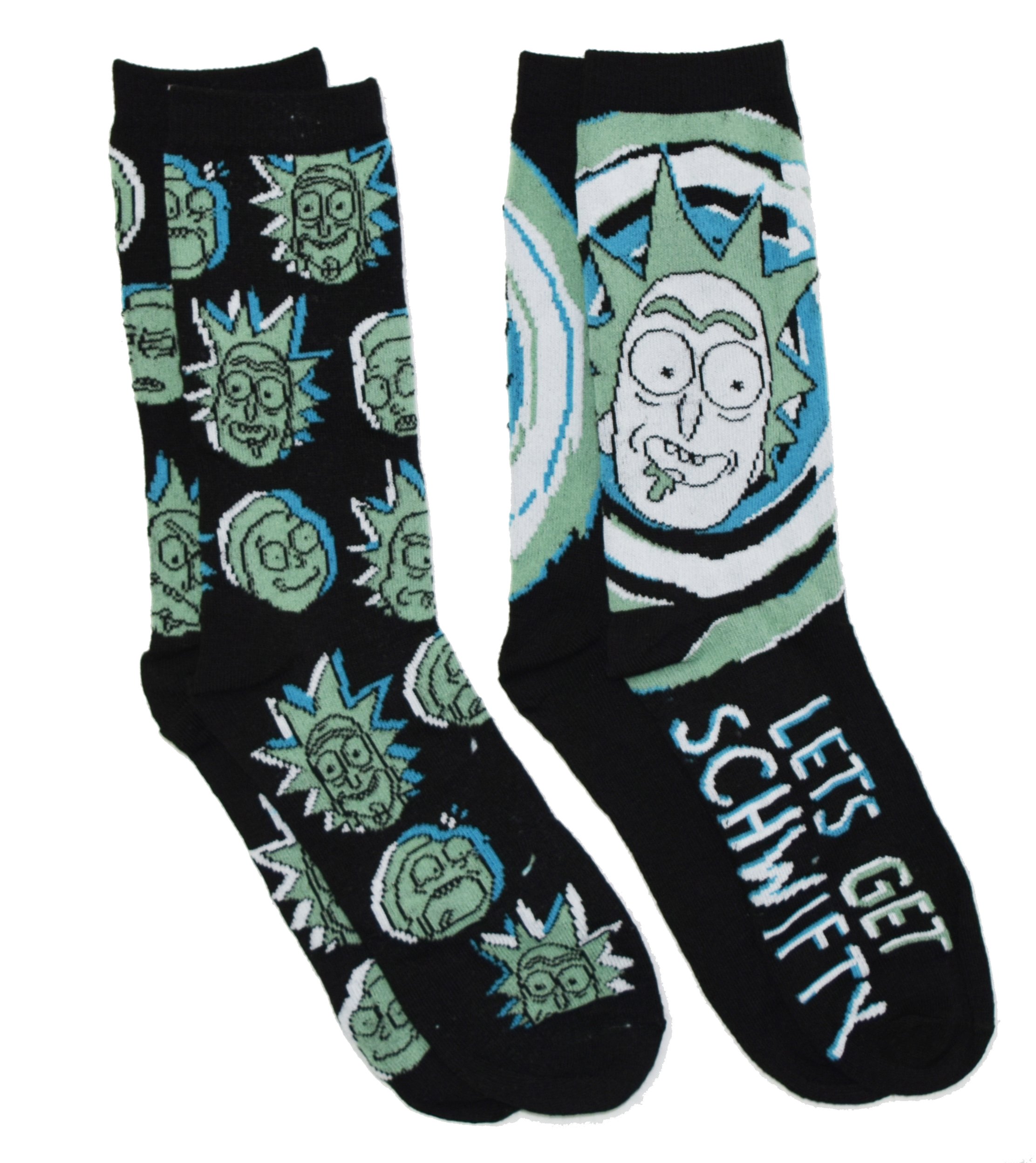 Schwifty Portal Men's 2 Pack Crew Socks
