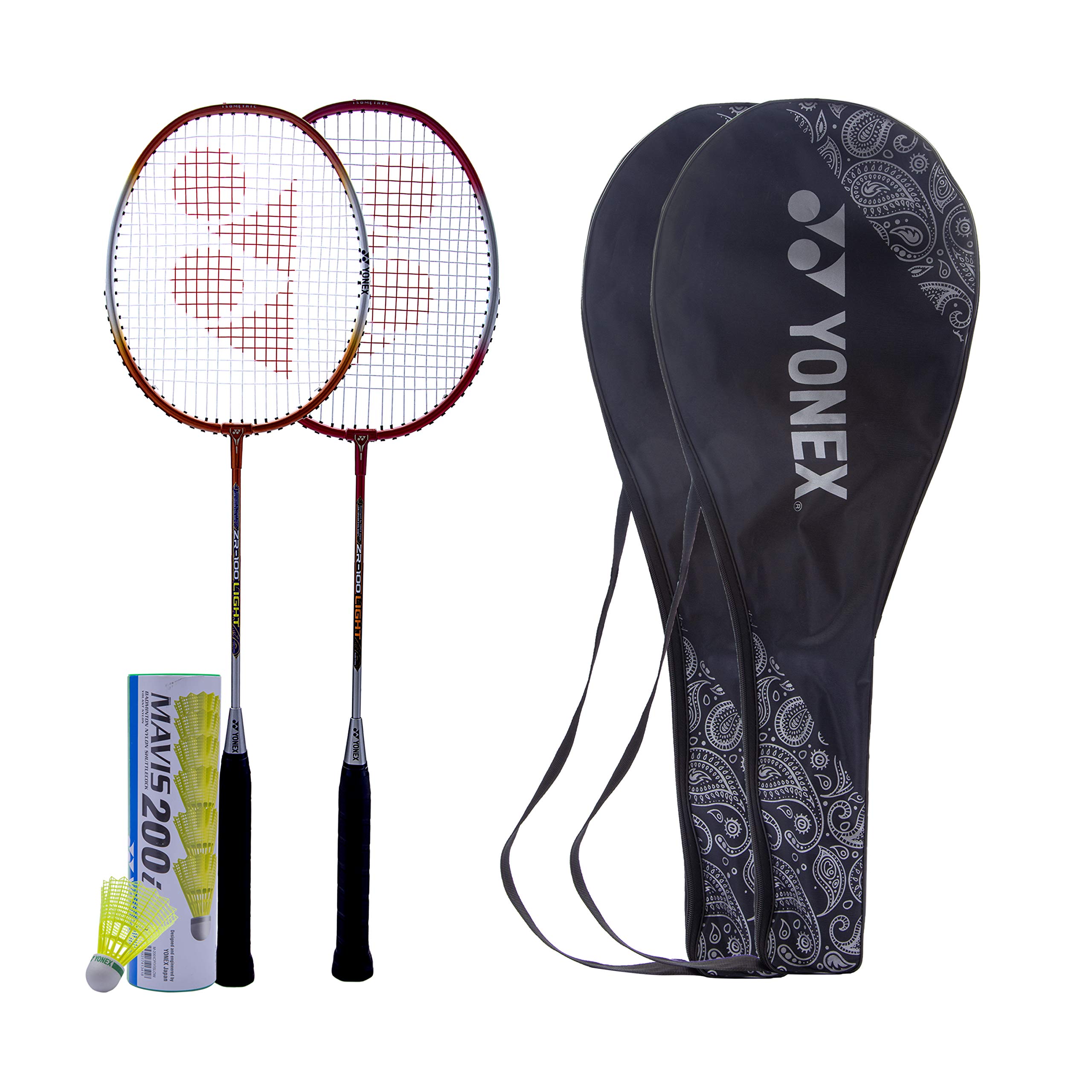 Yonex ZR 100 Light Badminton Combo (Set of 2 Yonex ZR 100 Light Badminton Racquet with Full Cover Red/Orange+ Mavis 200I Shuttlecock Pack of 6) (B07SJF7SSF) Amazon Price History, Amazon Price Tracker