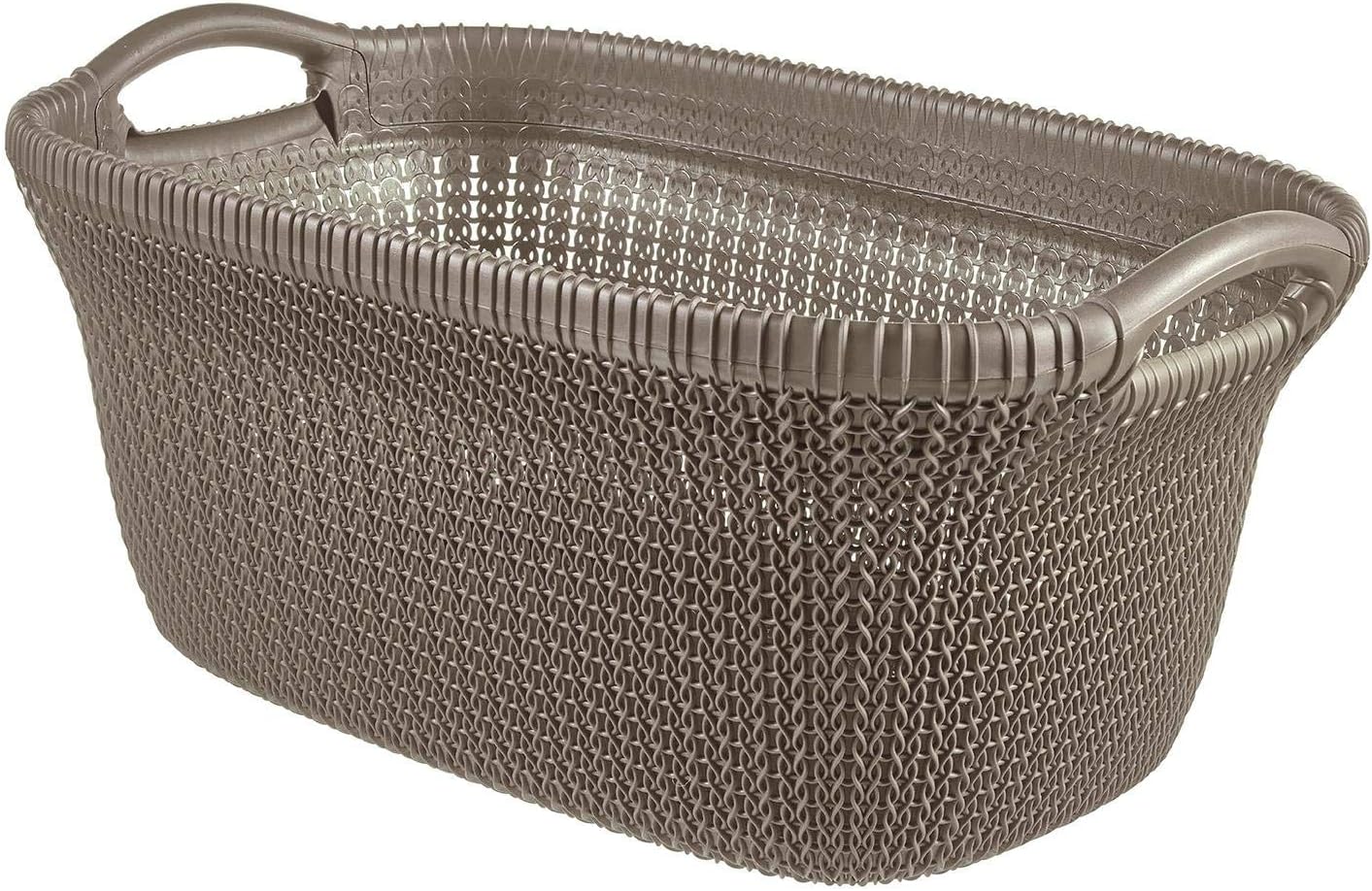 CurverKnit,Laundry Basket,Wide,with hand,40L,Brown Color