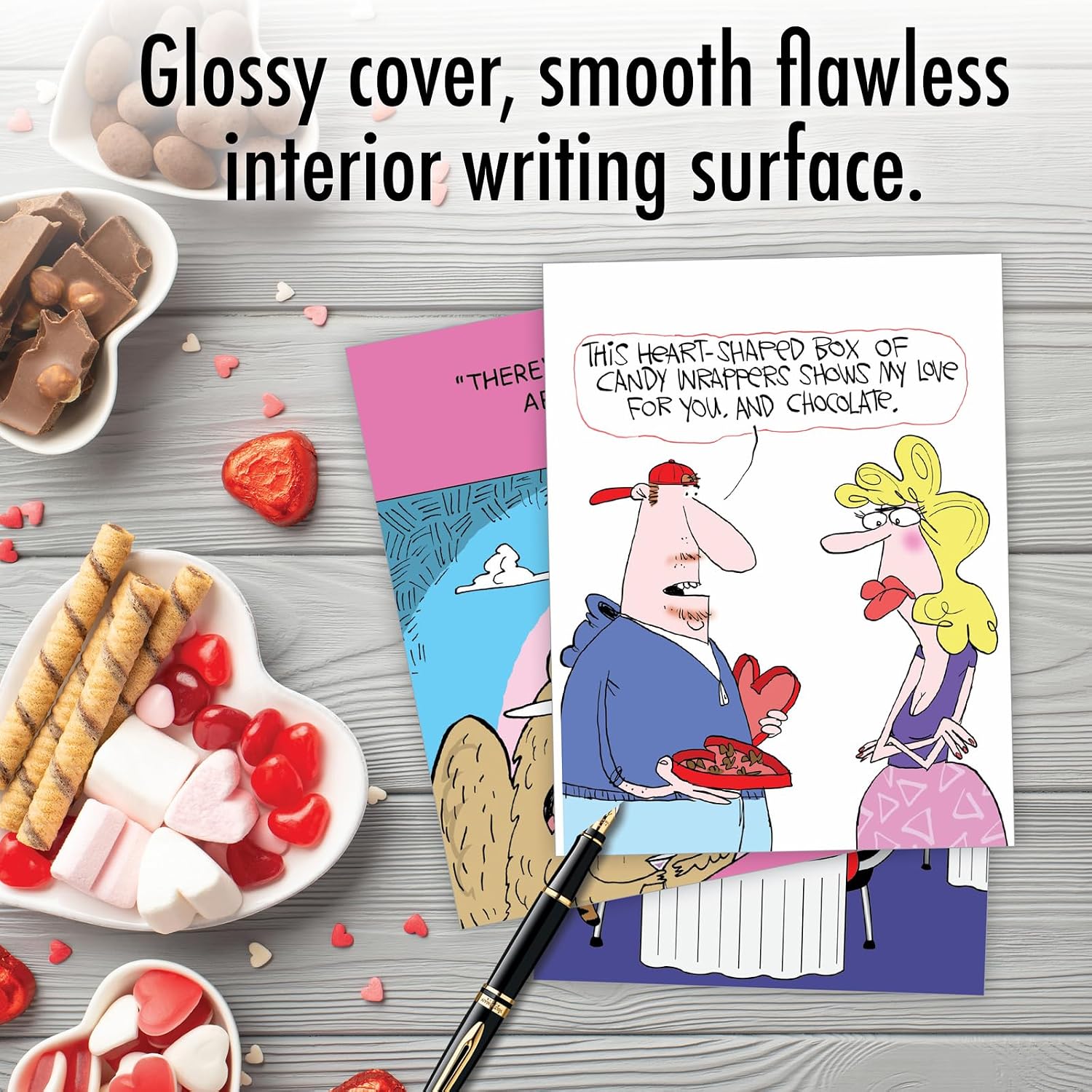 NobleWorks - 20 Assorted Happy Valentine's Greeting Cards - Humorous Romantic Vday Note - Heart Toons AC9185VDG-B2x10