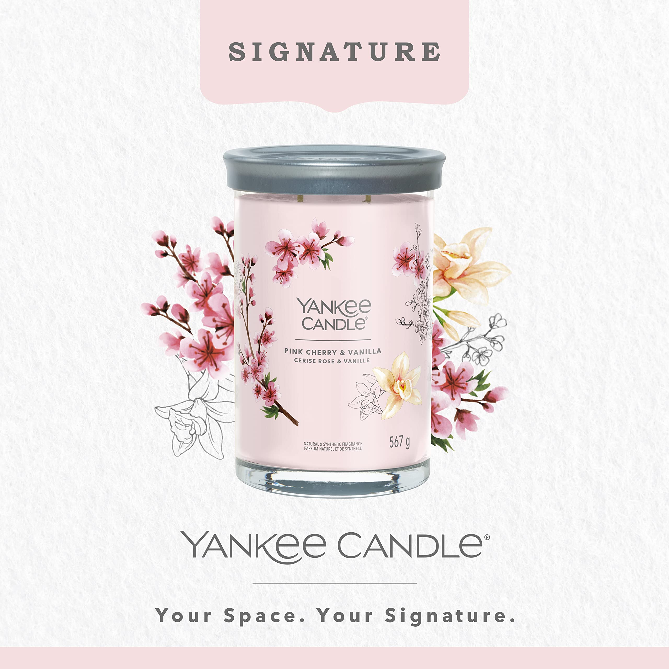 Yankee Candle Pink Cherry & Vanilla Large Tumbler Jar - Image 2