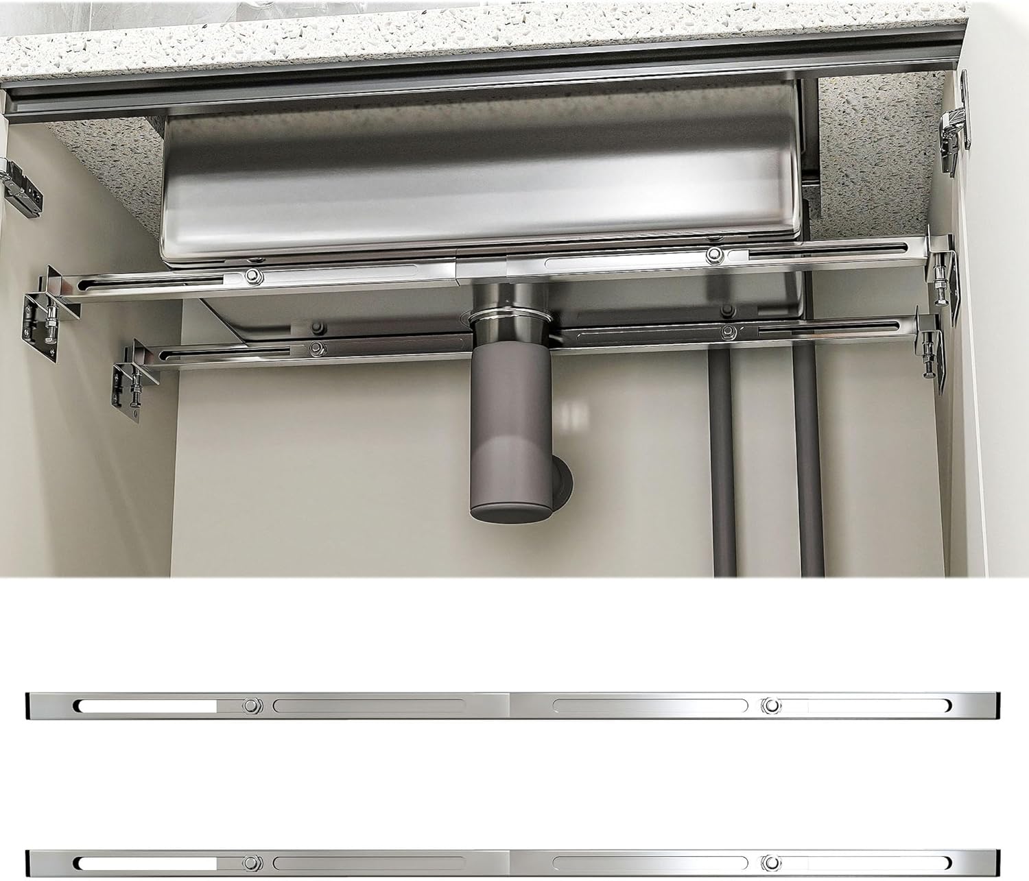 2 Pack Undermount Sink Brackets 28-39.4” Adjustable Stainless Steel Support Pole Undermount Sink Support for Kitchen Bathroom Sinks (28-39.4in/71-100cm) USJZ-0007-71in 28-39.4in/71-100cm USJZ-0007-71in