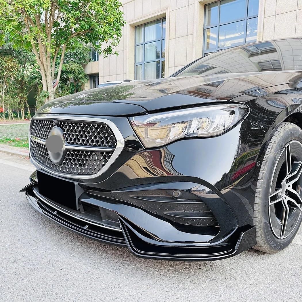 Compatible with Benz E Class W214 2024 E260 E300 E350 E450 Car Front Spoiler Bumper Lip Spoiler Splitter AMG Body Kits Trim Tuning(Gloss Black)