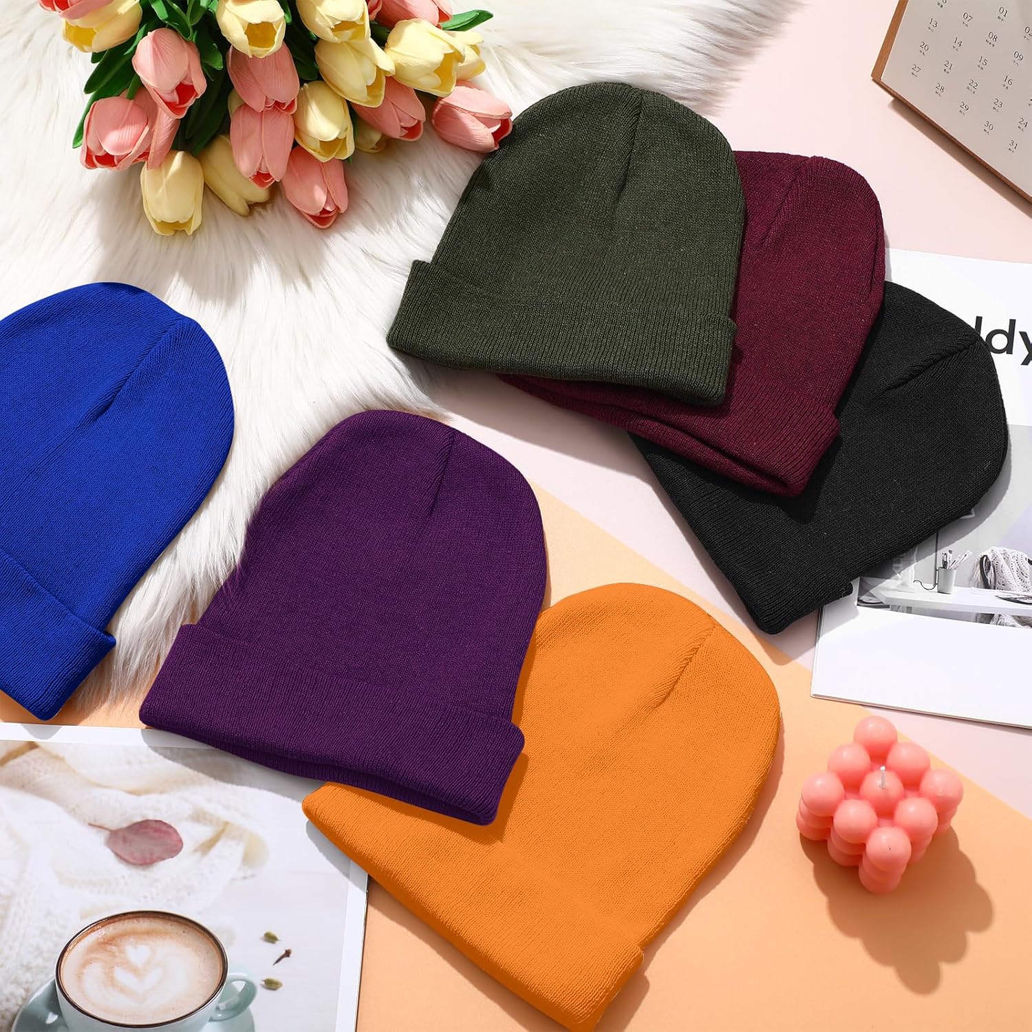 Winter Beanie Hats Bulk for Men Women Beanie Cap for Donation Cozy Knitted Cuffed Skull Cap Gift Soft Ski Hat - Image 7