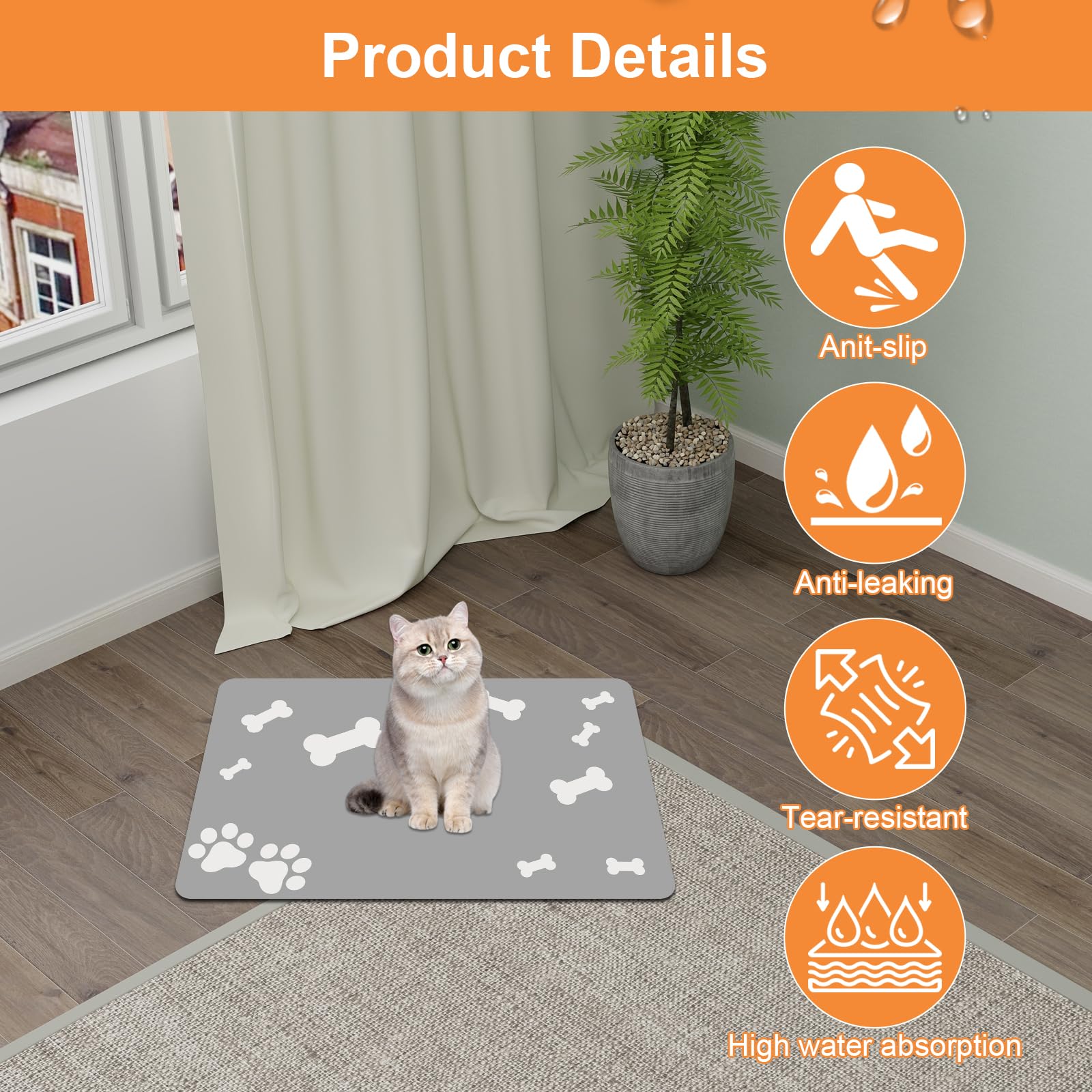 Tapis De Nourriture Pour Chien Tapis Gamelle Chien à Séchage Rapide