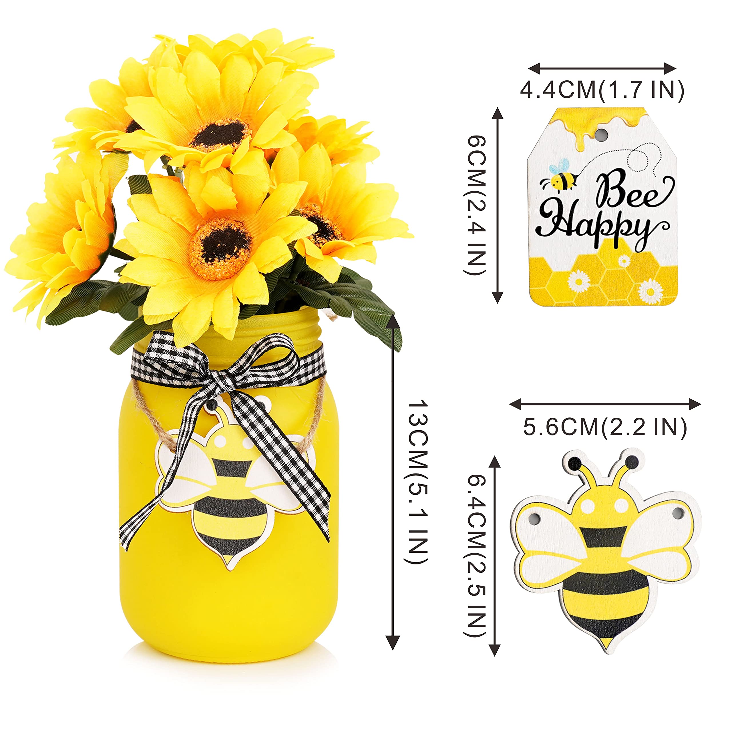Décoration De Tournesol, Décoration De Cuisine Et Accessoires, Décoration De Ferme D'été, Centre De Table Tournesol Pour La Maison, Abeille à Miel, Décoration De Plateau à étages, Centre De Table En