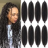 Vista 24 de Marley Twist - Cabello trenzado afro elástico para trenzar previamente separado, extensiones de cabello sintético rizado rizado