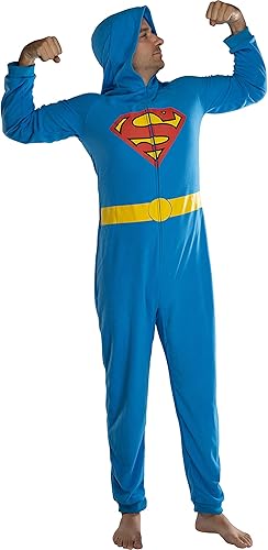 DC Comics - Disfraz de superhéroe con capucha para hombre, pijama sin pies