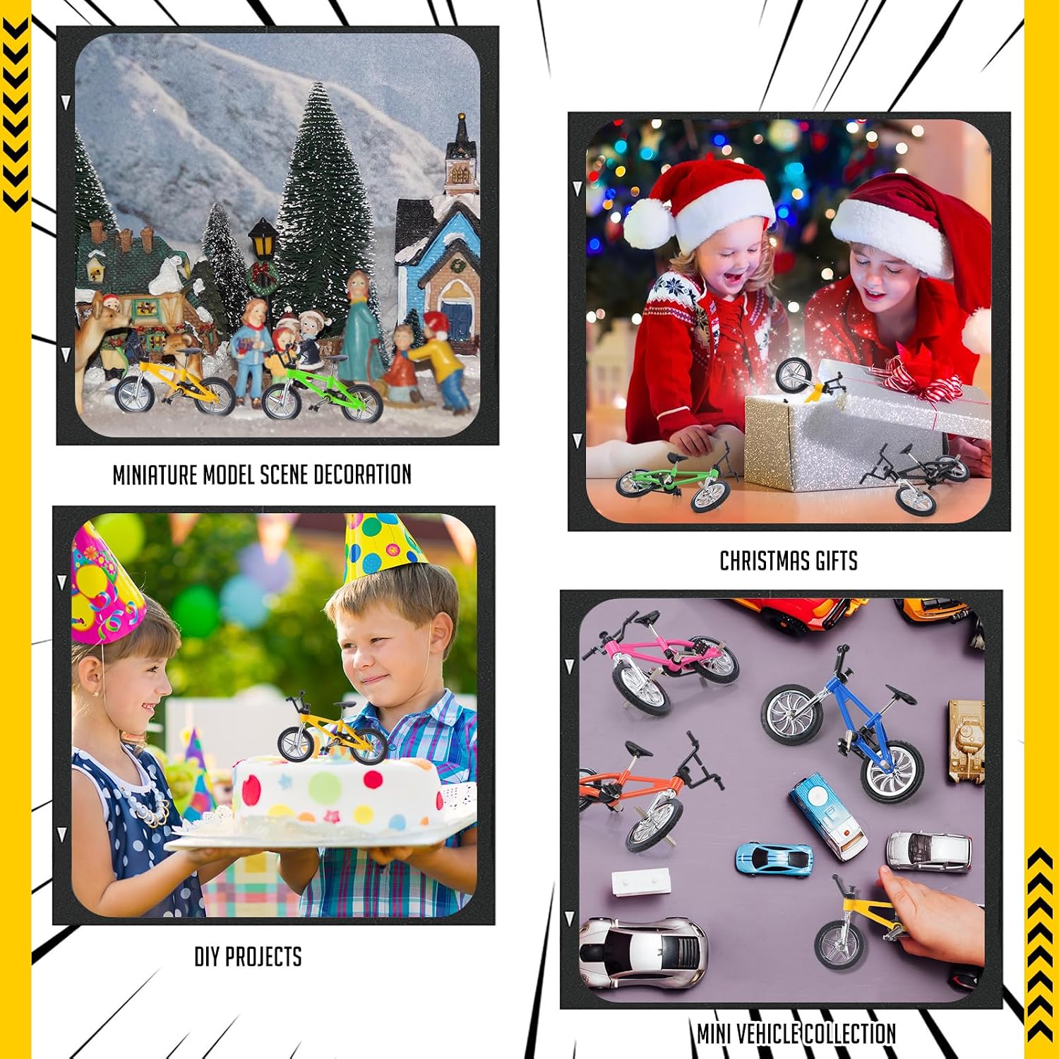 Gejoy 12 Pieces Mini Finger Bikes Mini BMX Bikes Games End of the Year Student Gifts Bulk Miniature Bicycle Toys for Kids Adults Birthday Party Gifts(Cute Color)