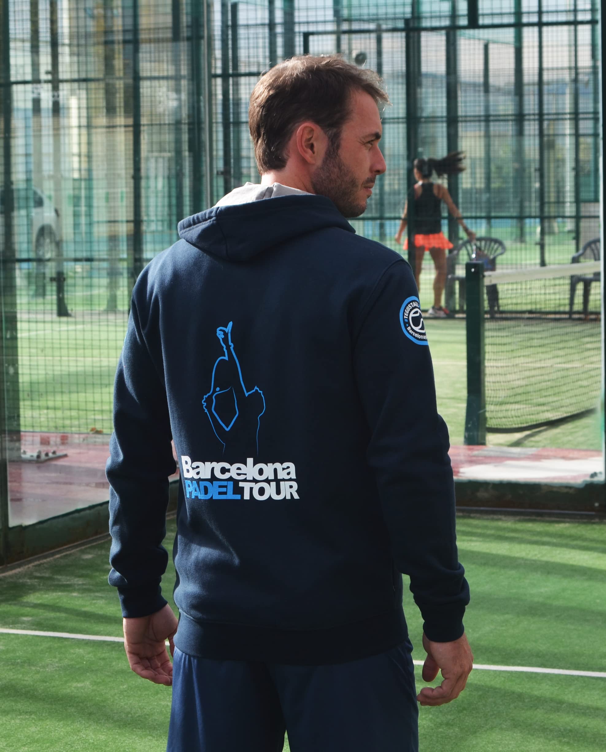 Barcelona Padel Tour - Sudadera con Capucha y Cremallera con Logo Hombre - Chaqueta de Deporte con Estampación de Pádel - Ropa Deportiva de Algodón