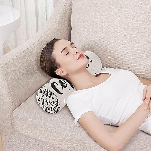 Miniatura 5 de Yuiboo But First Coffee Yoga Bolster Pillow Bedding Essentials Round Neck Roll Pillow Long Round Pillow Memory Foam Cylinder Pillow Cervical Neck