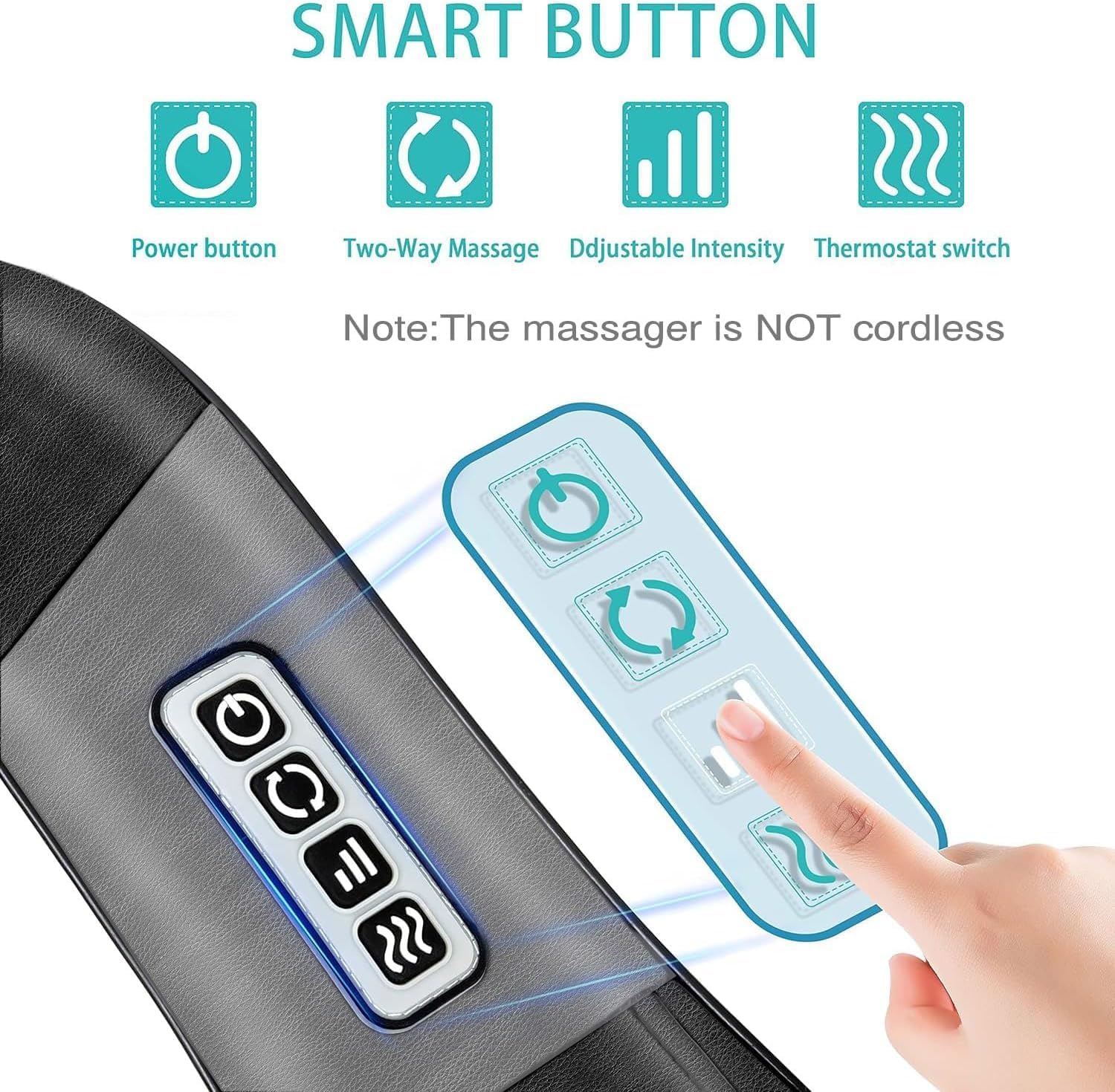 AERLANG Shiatsu Back and Neck Massager, Back Massager Deep Tissue Kneading Neck and Shoulder Massage with Heat, Electric Massage Pillow Fathers Day Gift Ideas from Daughter Son(NOT Cordless) - Image 3