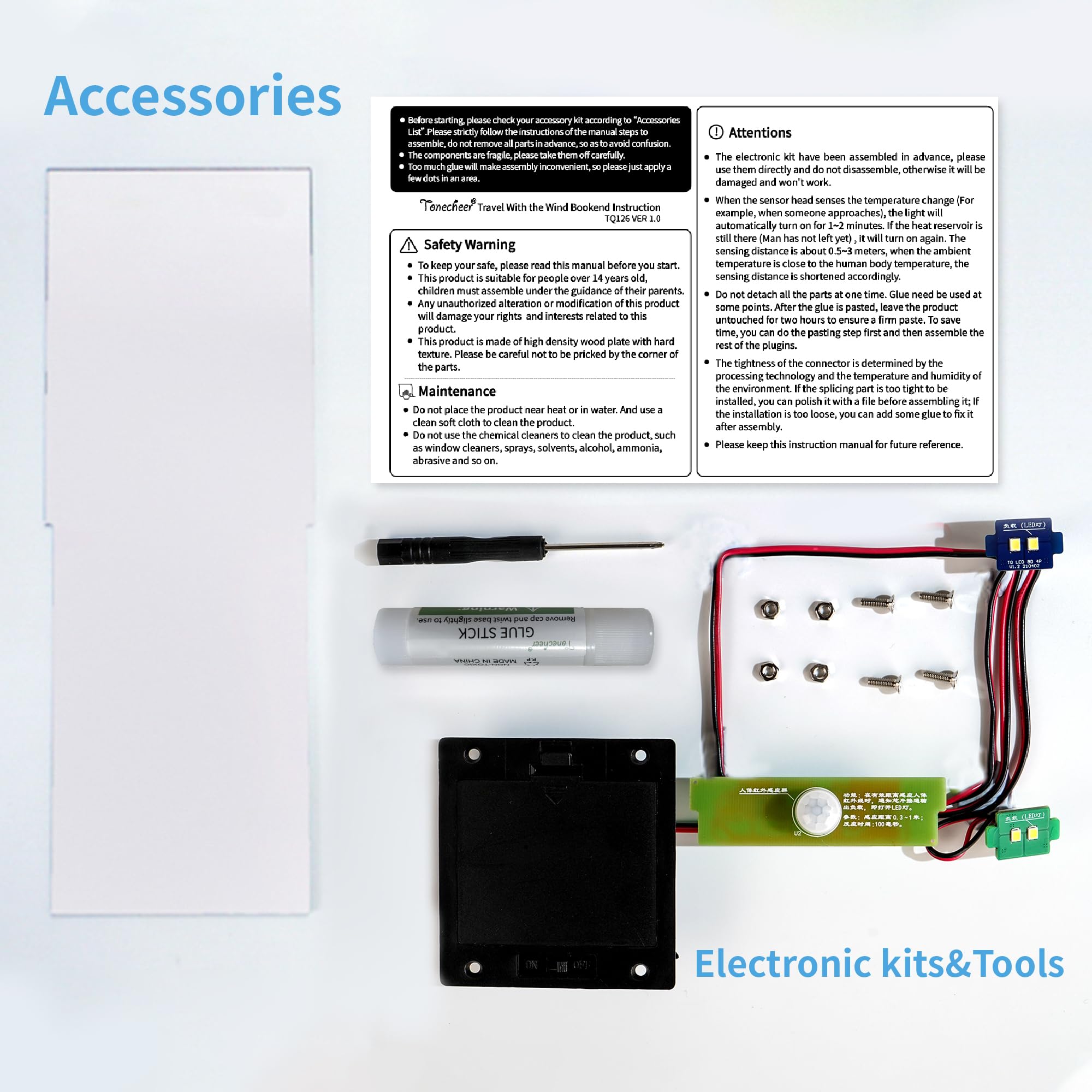 Tonecheer Book Nook Kit DIY Modelo de Montaje 3D Puzzle de Madera para Adultos Construye un Kit de Casa en Miniatura Kit de Manualidades con Luz Regalos Personalizados (Viajando con el Viento)
