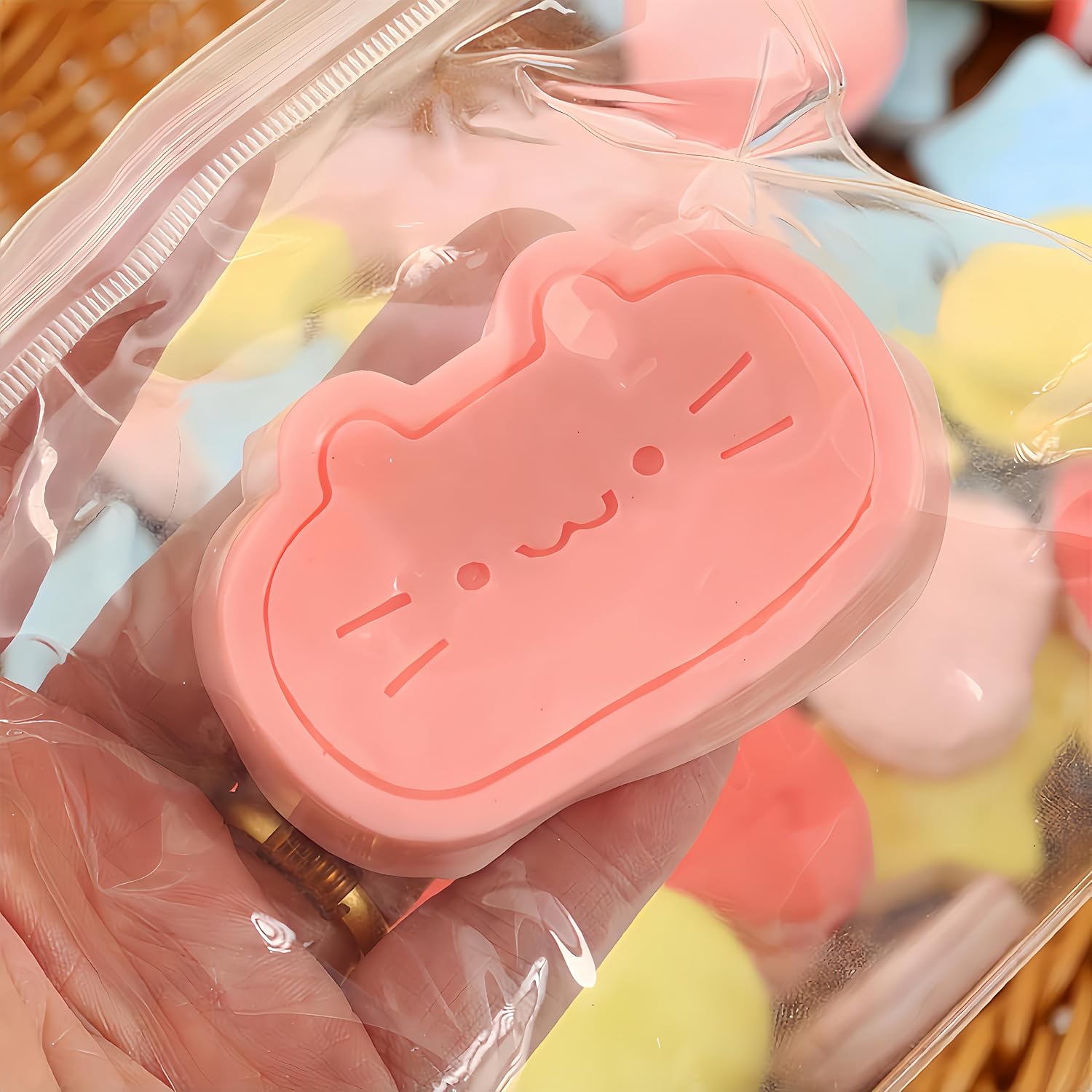 Taba Squishy Squeeze Toys,Plush Rebound Stress Relief Toys,Fidget Toys Suitable Adults (Pink cat Cheese)