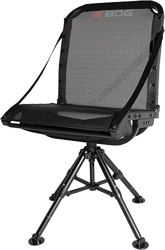 Miniatura 5 de BOG DeathGrip 360 - Silla con estructura de aluminio ligero, 4 patas extensibles, soporte universal para armas DeathGrip, asiento giratorio