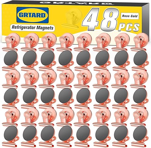 Vista 29 de Grtard Paquete de 12 clips magnéticos, imanes de nevera, clips magnéticos fuertes resistentes, clip magnético para pizarra blanca para oficina, Negro