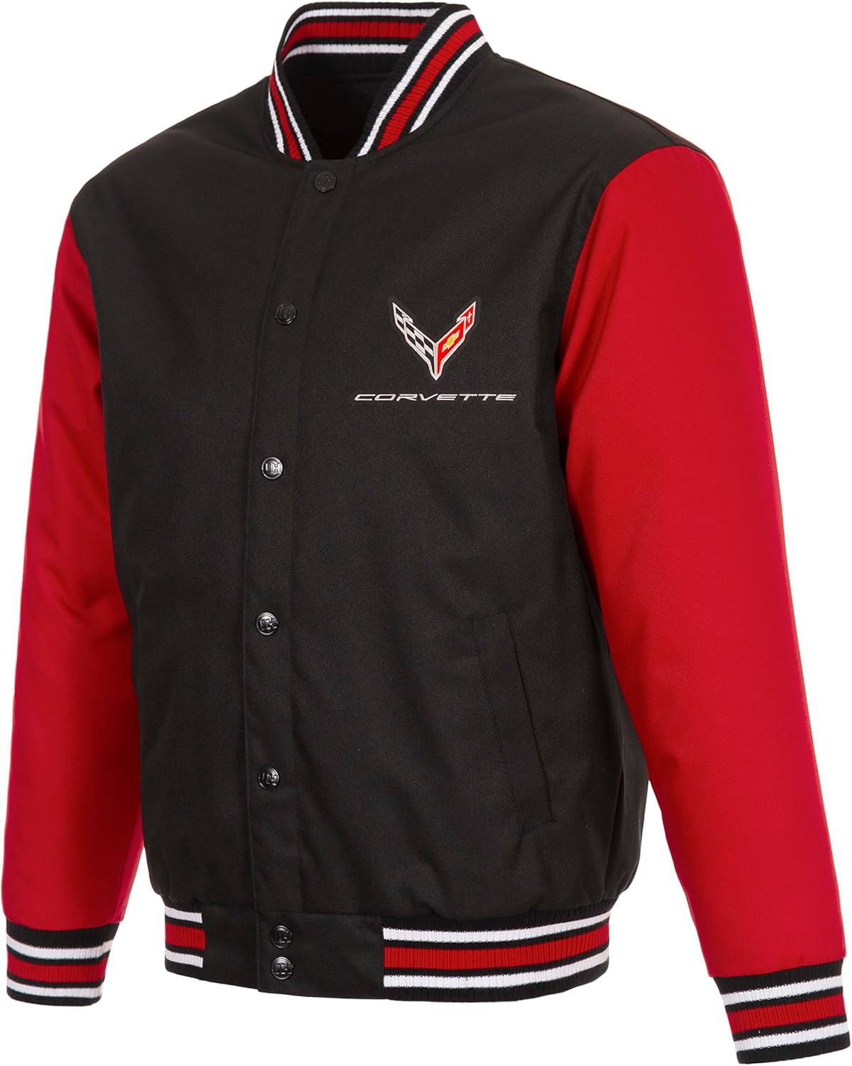 JH Design Corvette C8 Jacket Poly-Twill Snap-Up Coat