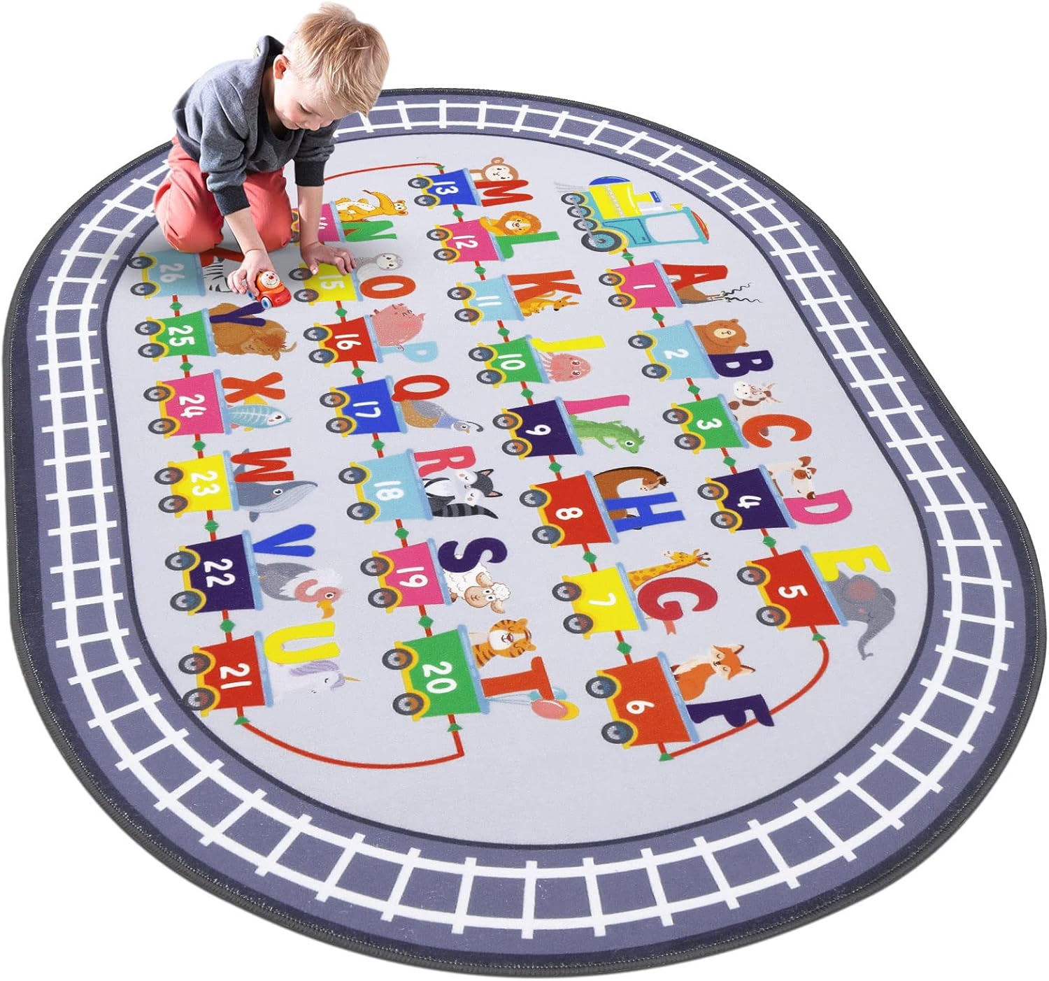 HiiARug Kids Carpet Playmat Rug ABC Alphabet, Numbers