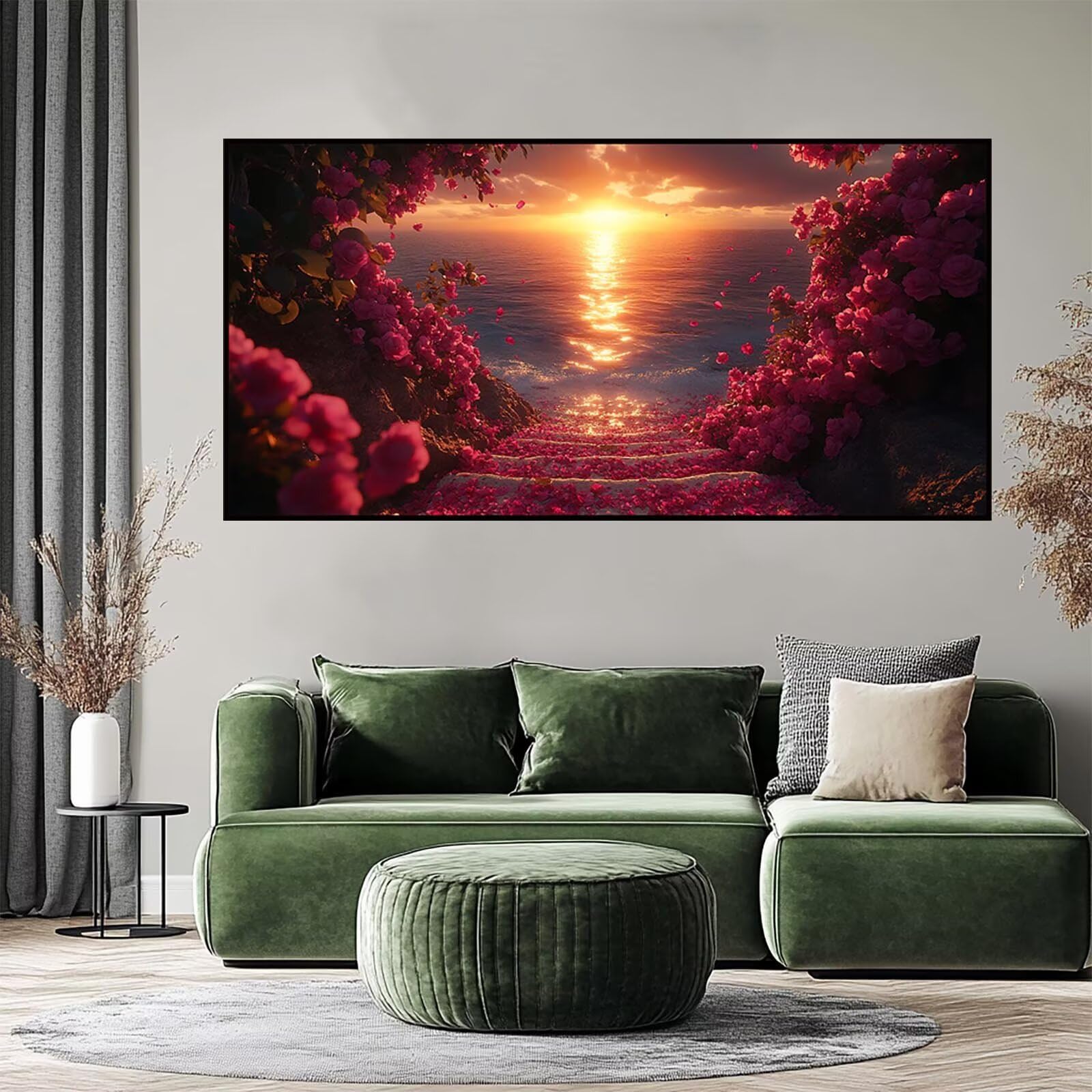 ZSHD-5340 zestawy artystyczne z płatkami diamentów, dla dorosłych, kwiaty, do haftu krzyżykowego, zestawy do haftu krzyżykowego dla dorosłych, 200 x 102 cm, do samodzielnego wykonania, kryształowe