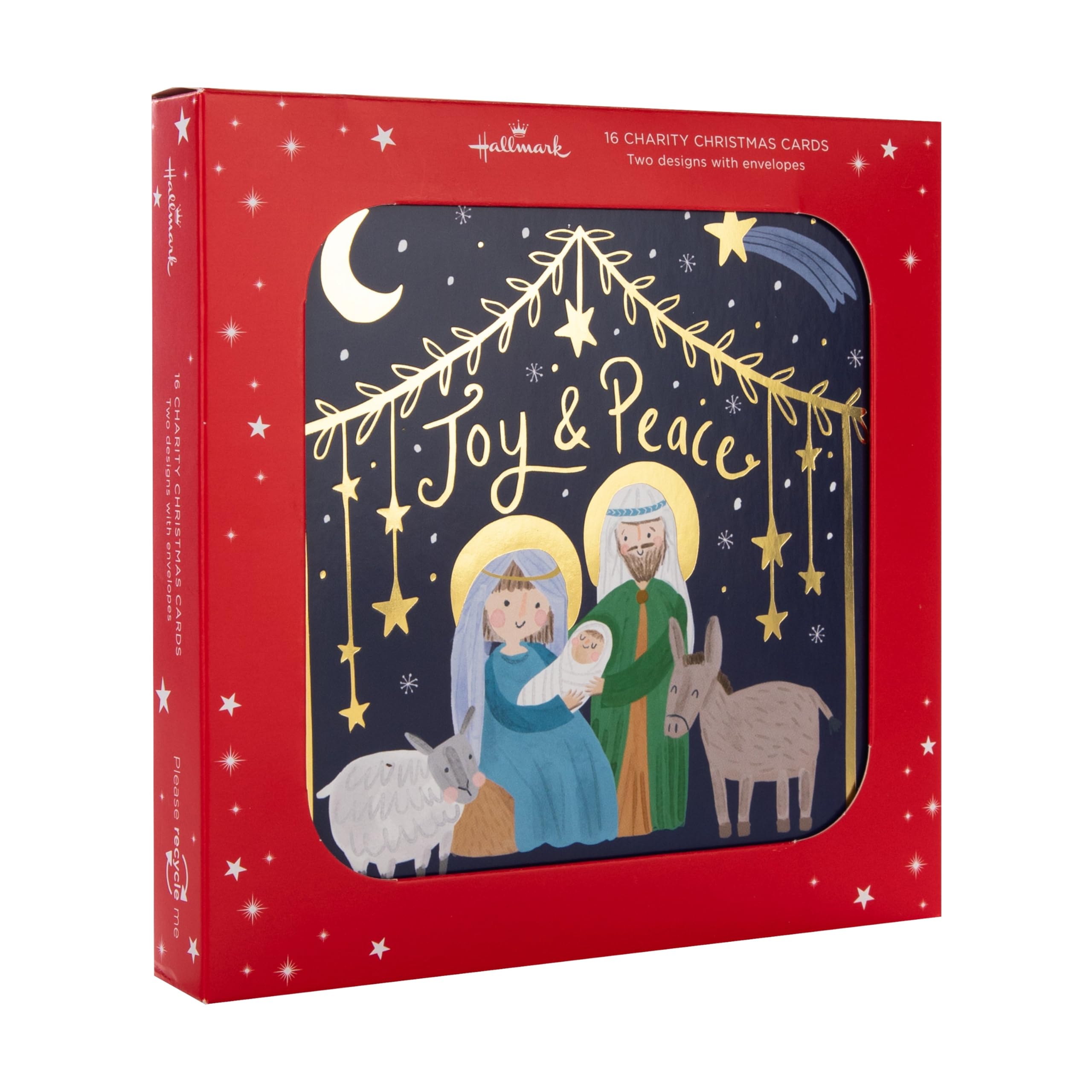 Hallmark Charity Christmas Cards - Pack of 16 in 2 Nativity and Advent Designs