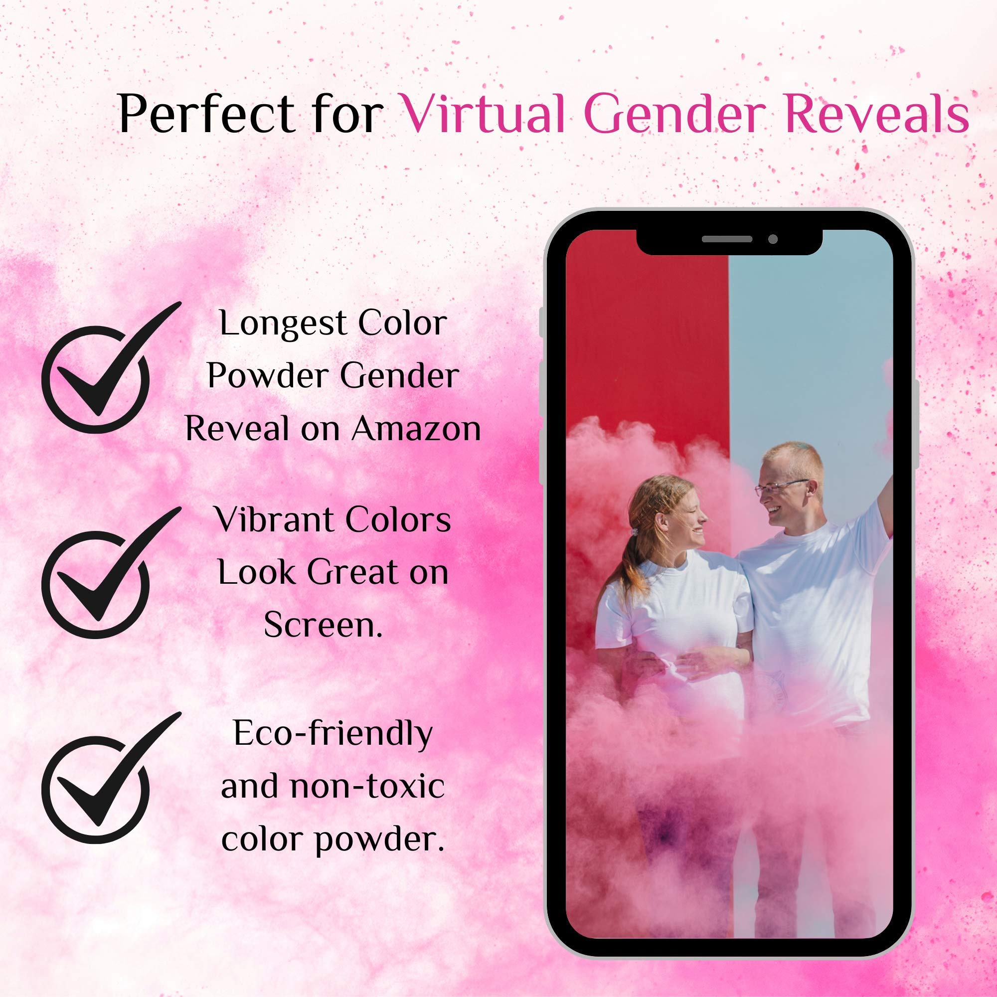 Chameleon Colors Gender Reveal Smoke Bomb Box With 5 Pounds of Pink