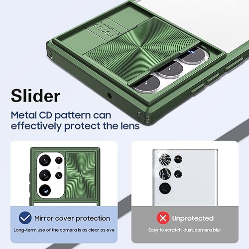 Miniatura 4 de Funda para Samsung Galaxy S23 Ultra transparente con cubierta para lente de cámara deslizante, parachoques transparente de cristal delgado, a prueba