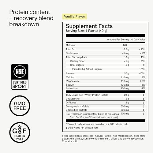 Miniatura 7 de Momentous  Aislamiento de proteína de suero alimentado con pasto proteína en polvo después del entrenamiento 15 porciones sin gluten certificado NSF