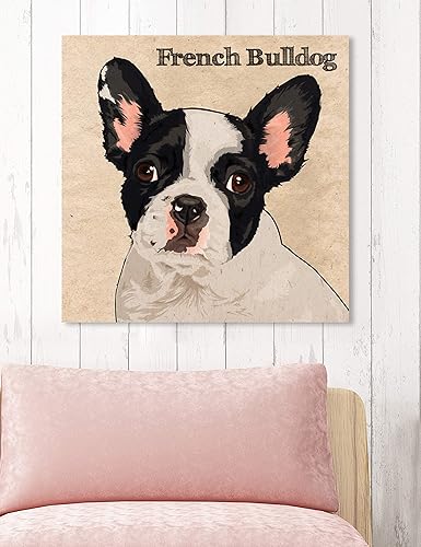 Miniatura 9 de The Oliver Gal Artist Co. Animals Wall Art - Lienzo decorativo (12.0 x 12.0in), diseño de bulldog francés, color blanco y negro