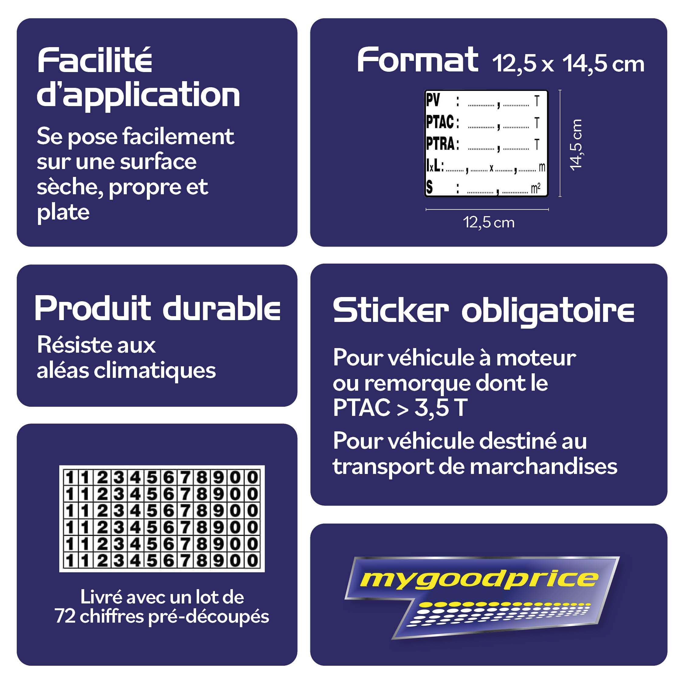 Mygoodprice Y04 - Set Adesivi Per Targa Di Tara